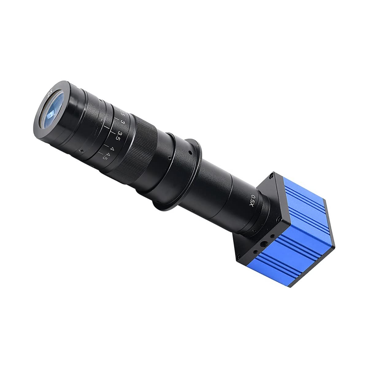 51MP FHD Digital Microscope Kit with 180X Lens, HDMI & USB Camera, Stand & Lens Adapters - Industrial Electronic Microscope for PCB Repair, Jewelry Inspection & Science Education (Blue)
