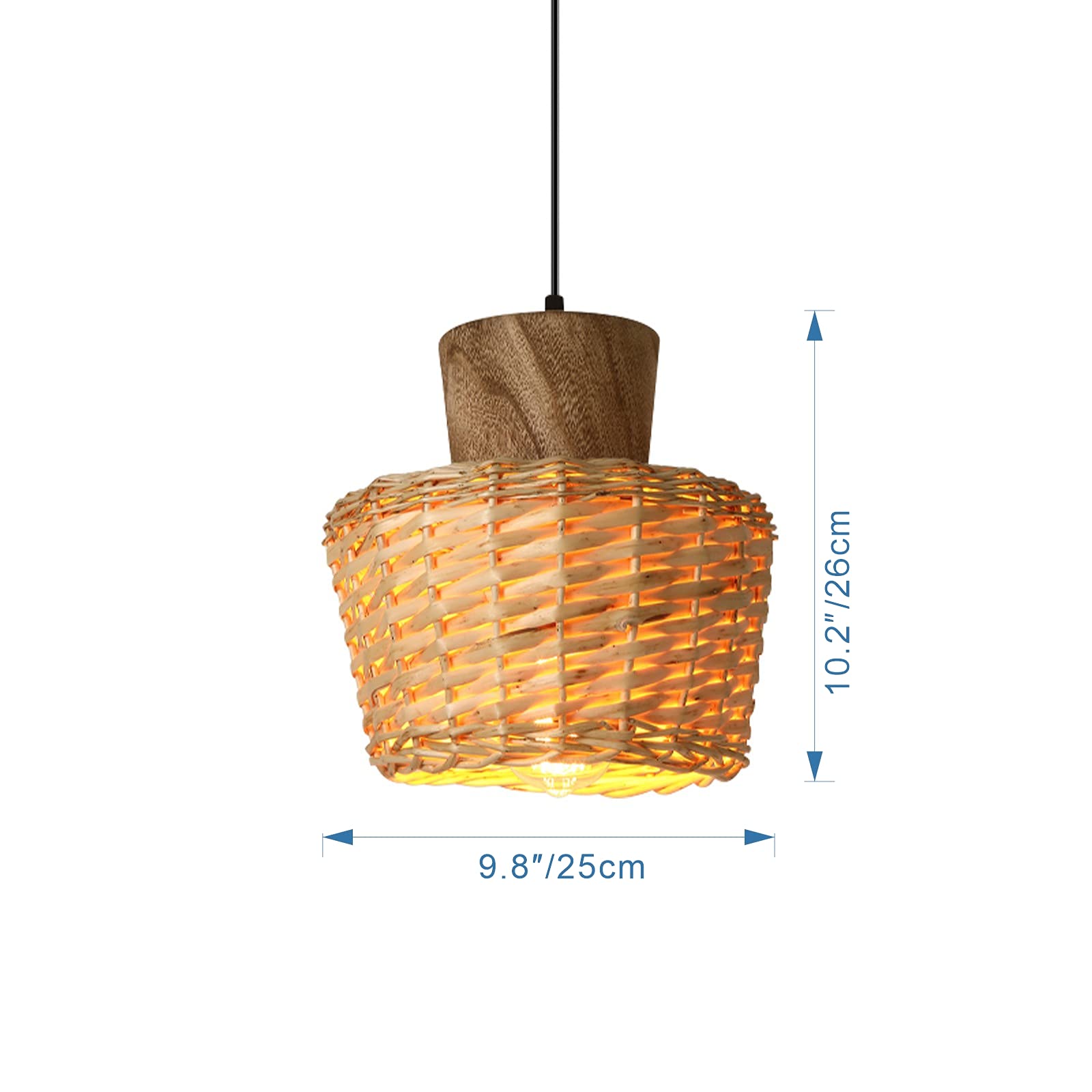 Kiven Dimming Pendant Light - Handmade Bamboo Garden Lamp, Nordic INS Style for Teahouse, Bar, Homestay, Bedroom, and Bedside Decoration with Antique Charm, Perfect for Cozy Ambiance and Relaxing Spaces