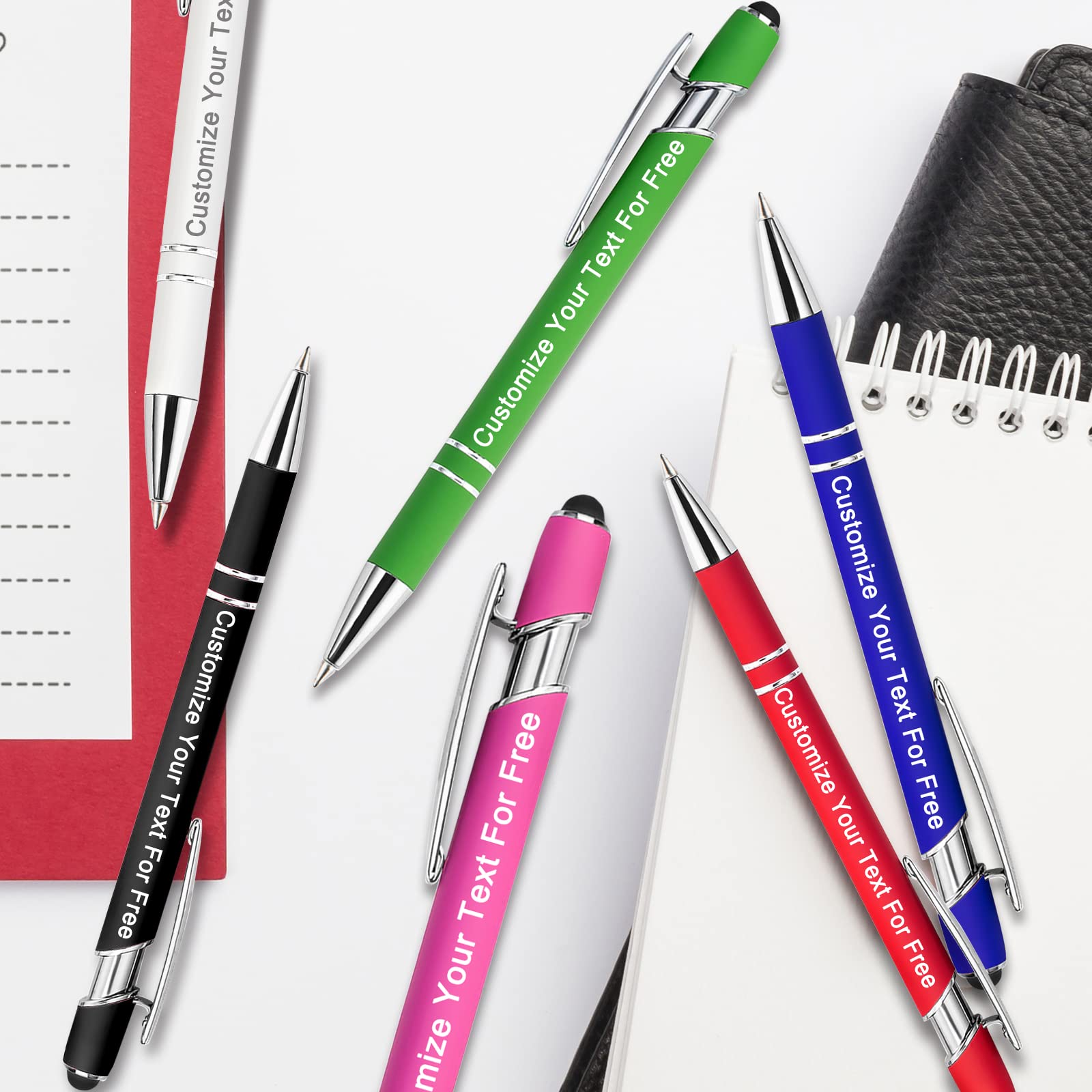 500 Pcs Custom Engraved Pens Bulk - Personalized Ballpoint Pens with Free Name/Text Engraving, Stylus Tip for School, Office, Business, Graduation Gifts & Anniversaries - Ideal for Corporate Events, Promotions, Weddings & Bulk Giveaways