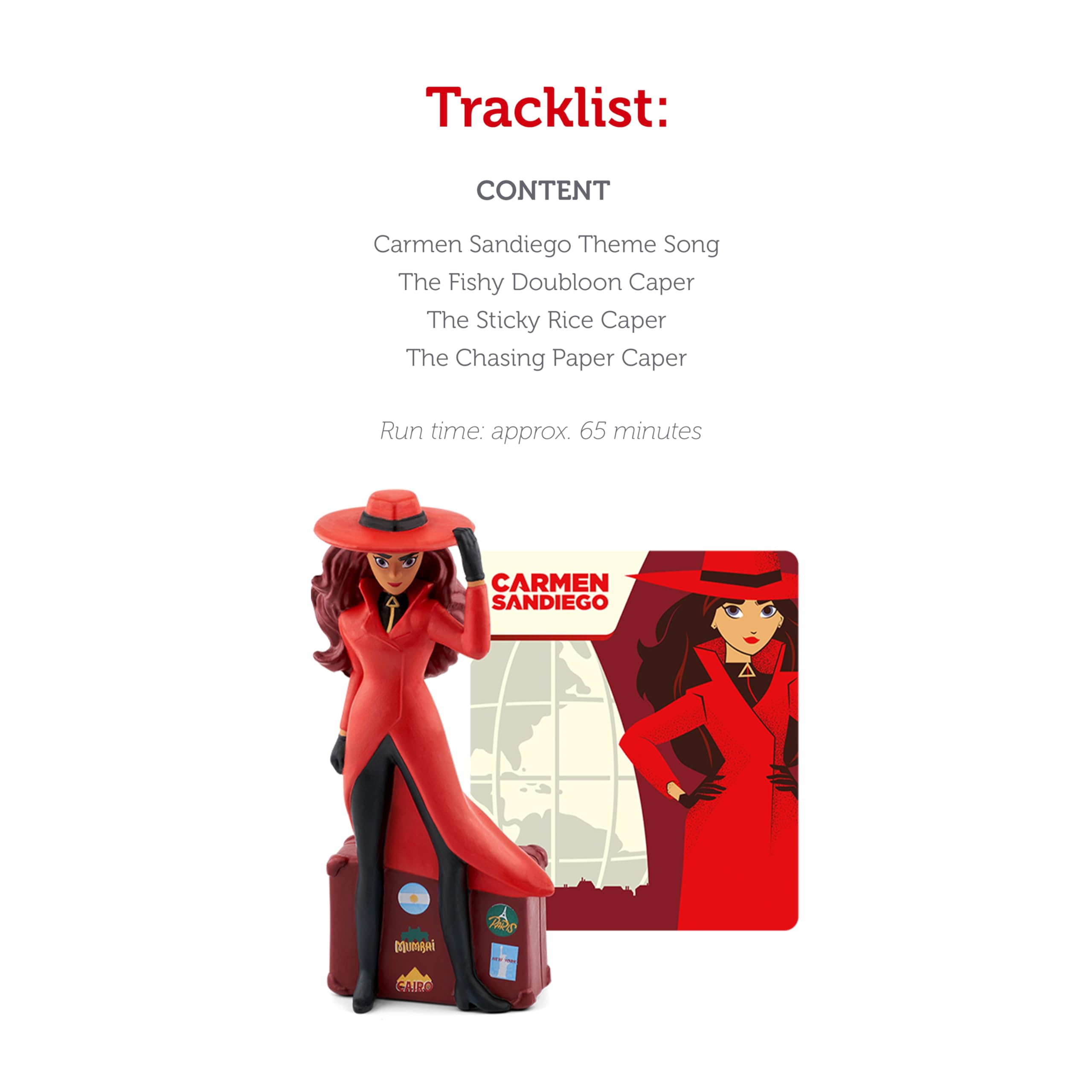Tonies Carmen Sandiego Interactive Audio Storyteller Toy Figure | Educational Kids Learning Character for Storytime & Play | Perfect for Bedtime, Car Rides & Classroom Use