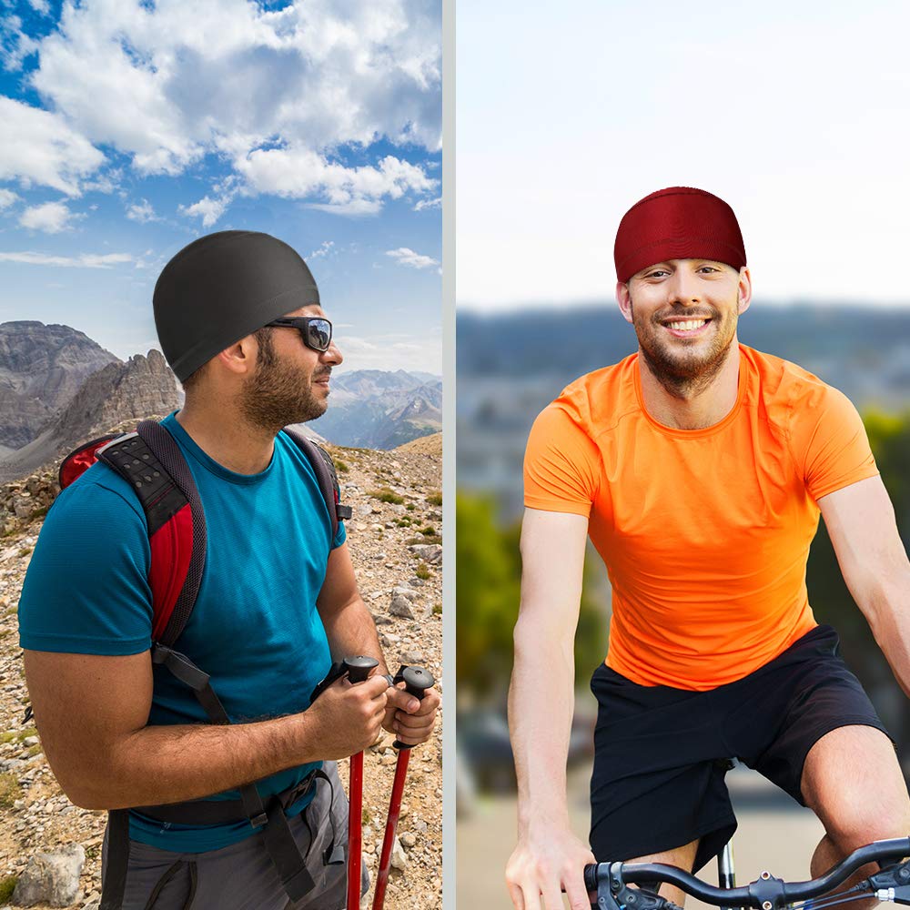 9-Piece Helmet Liner Skull Caps for Running & Cycling - Moisture Wicking Milk Silk Hats for Men & Women - Perfect for Sports, Workouts & Outdoor Activities