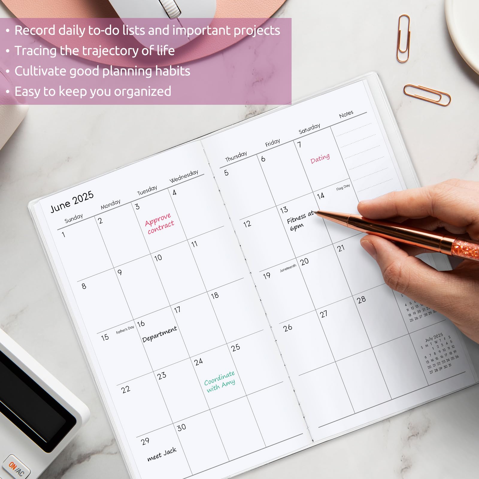 2025-2026 Floral Pocket Planner - 3.7