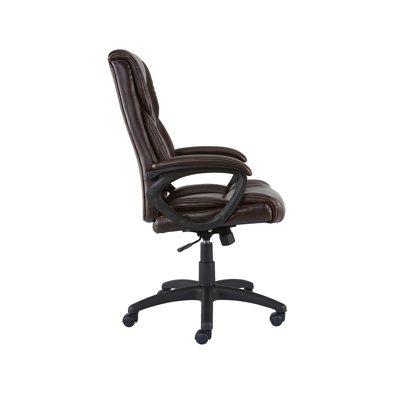 STAPLES 2554454 Kelburne Luxura Office Chair - Ergonomic Brown Leather Executive Chair for Home & Office Workspace - Perfect for Long Hours of Sitting, Meetings, and Professional Environments