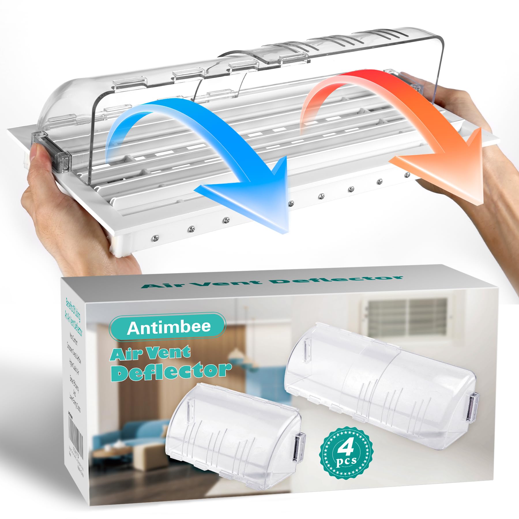 4 Pack Adjustable Magnetic Air Vent Deflector - 8