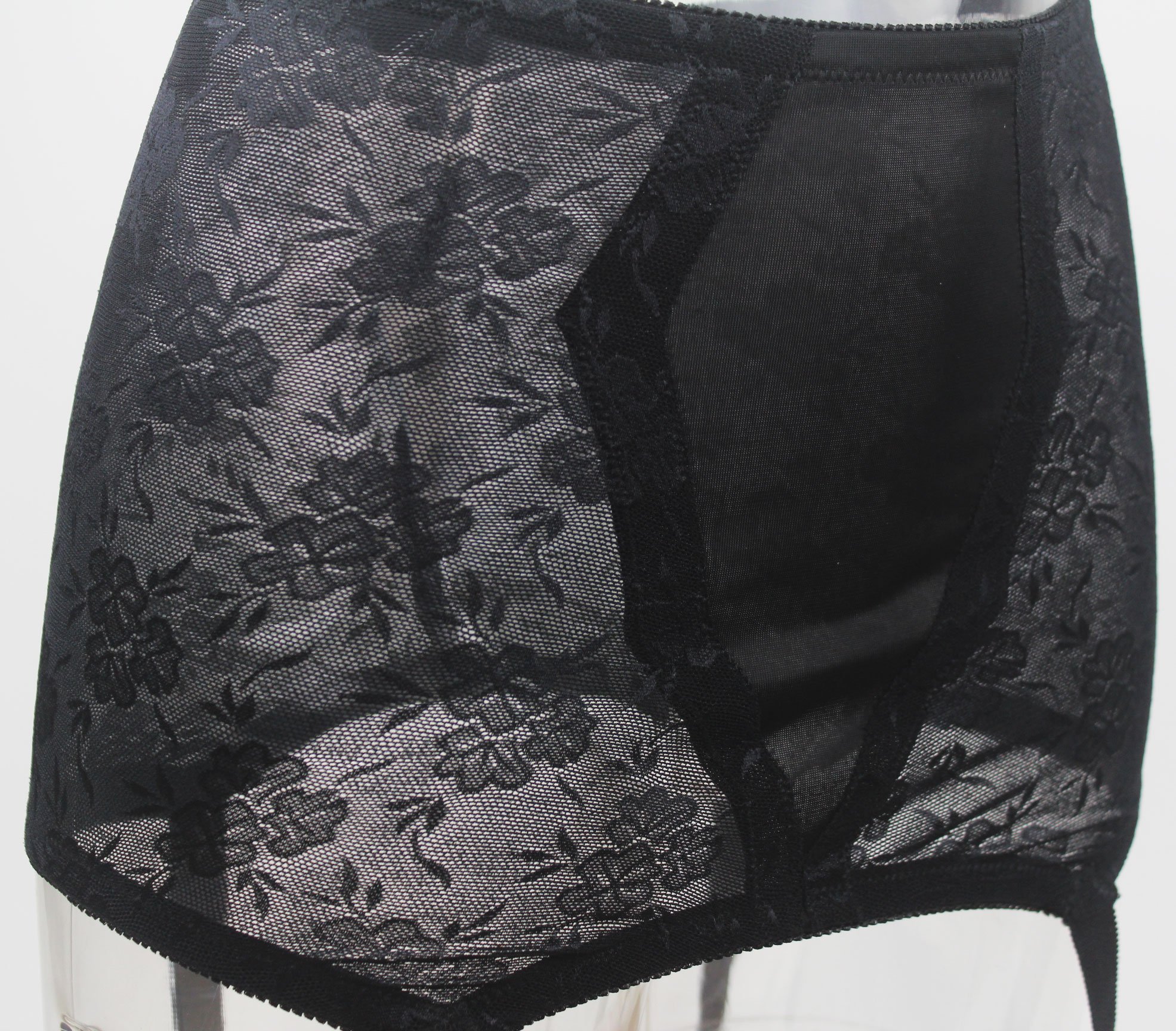 Vintage Style Black & White Women's Garter Belt with 4 Adjustable Straps & Metal Clips - Sexy Lingerie for Stockings, Bridal, Boudoir & Special Occasions