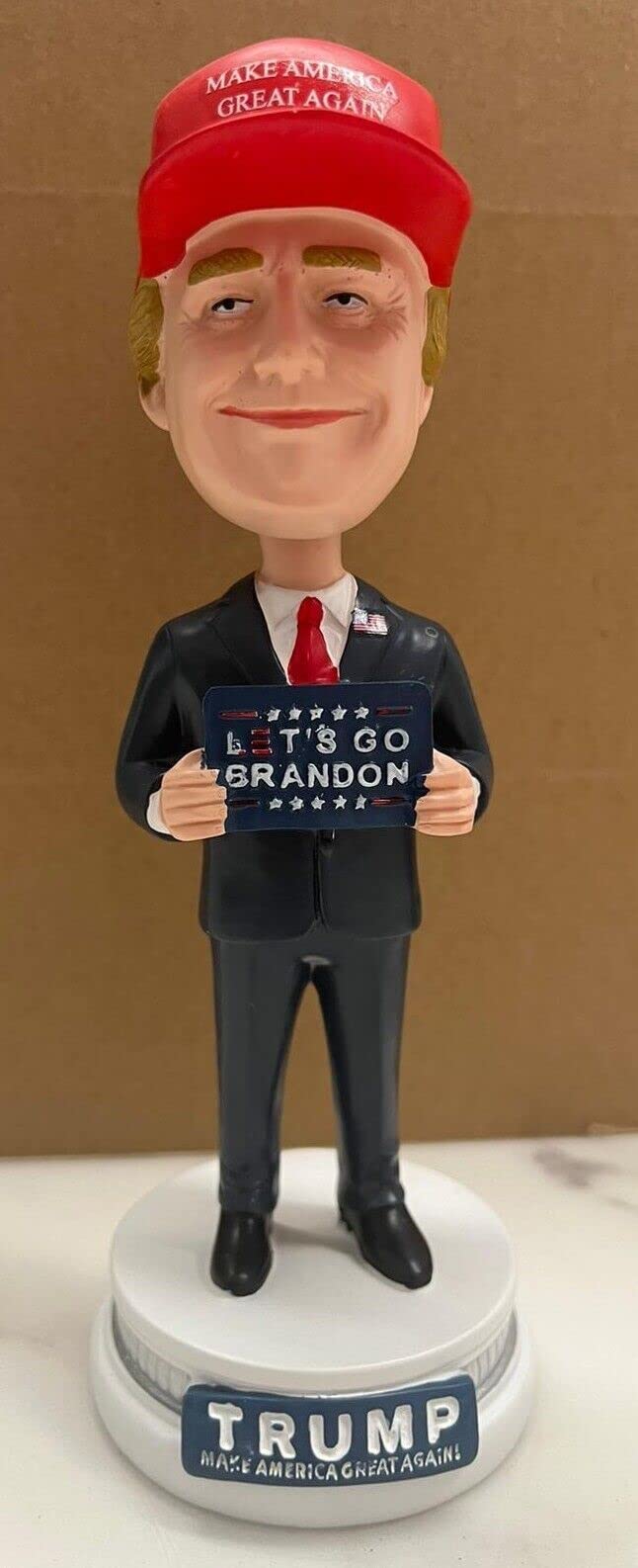 Donald Trump Bobblehead - Let's Go Brandon & MAGA Collectible - Make America Great Again Political Decor for Office, Home, or Car Dashboard