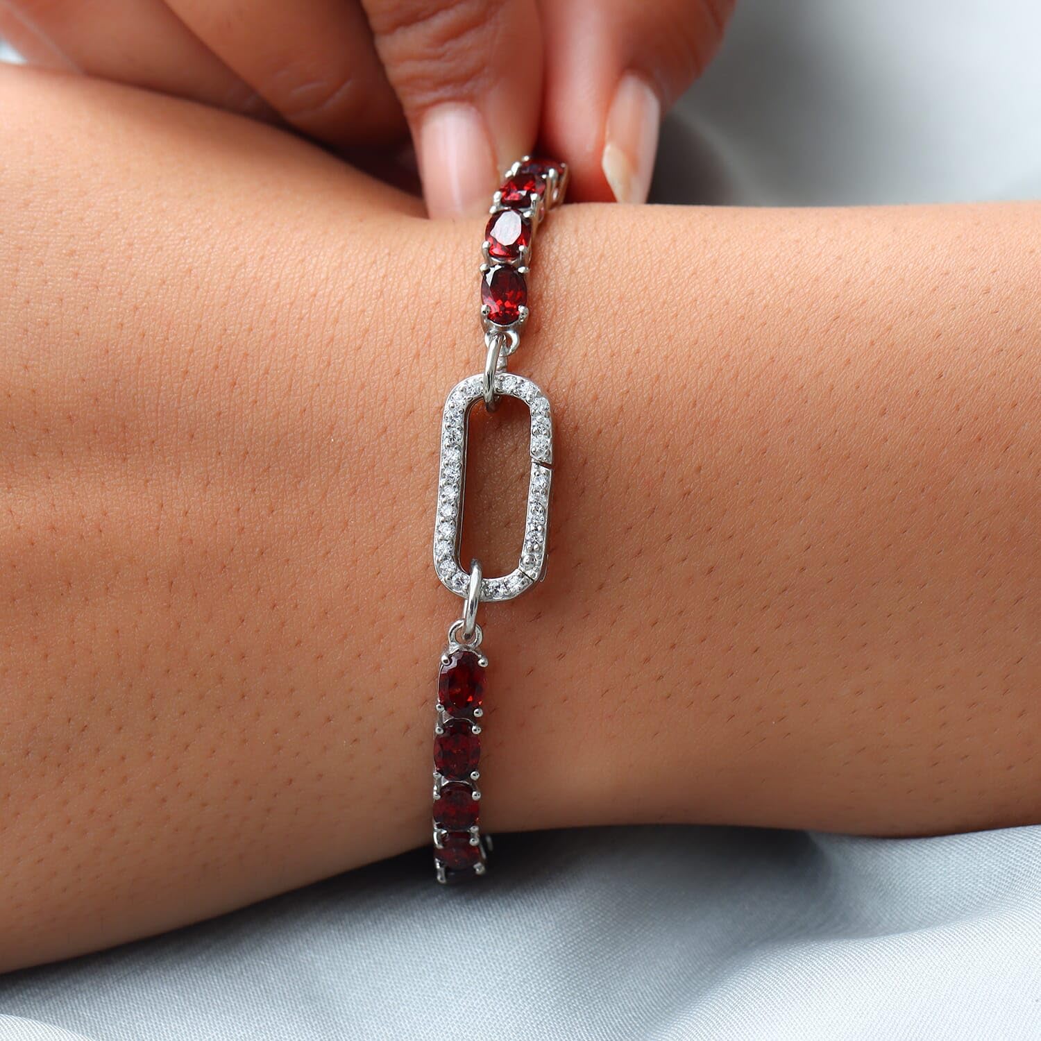 925 Sterling Silver Platinum Plated Tennis Bracelet with Charm Enhancer Lock - Elegant Women's Jewelry for Birthday, Anniversary & Special Occasions - Adjustable Size 25