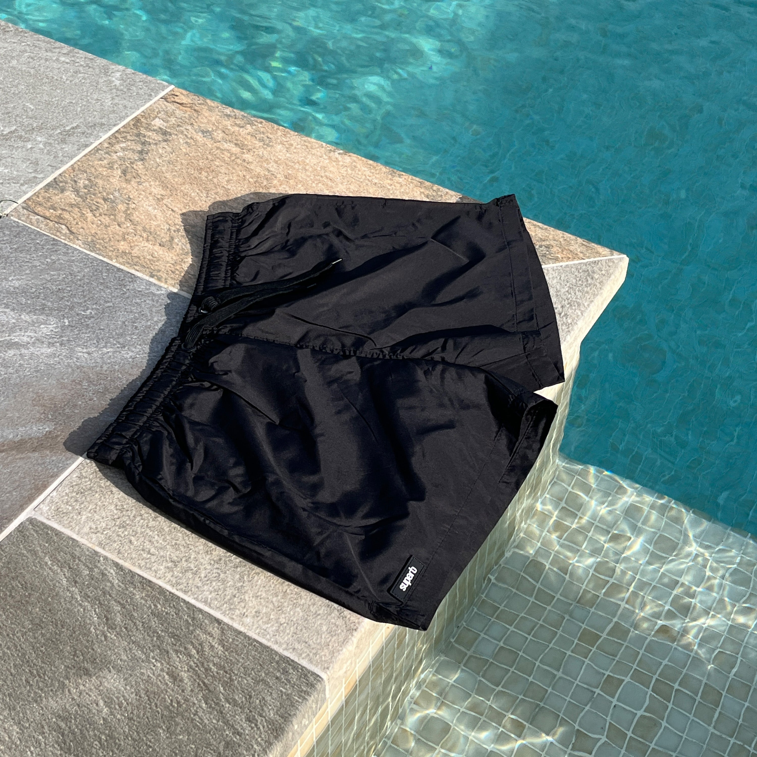 Icon Black Silicone Swim Trunks for Men - Comfortable & Quick-Drying Swimwear for Beach, Pool & Water Sports