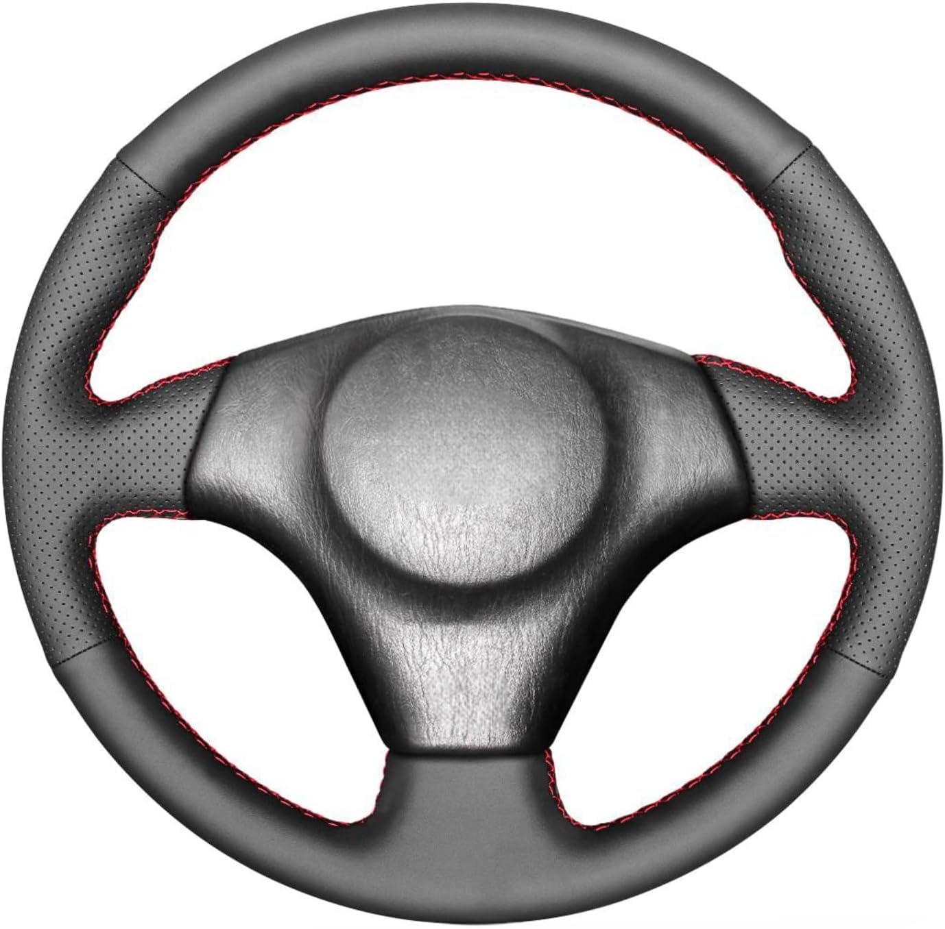 Premium Black Genuine Leather Steering Wheel Cover for Toyota RAV4 1998-2003, Celica 1998-2005, Corolla 2003-2008 & Matrix 2003 | Custom Fit OEM Replacement | Interior Car Accessories | Enhances Grip & Comfort for Daily Driving