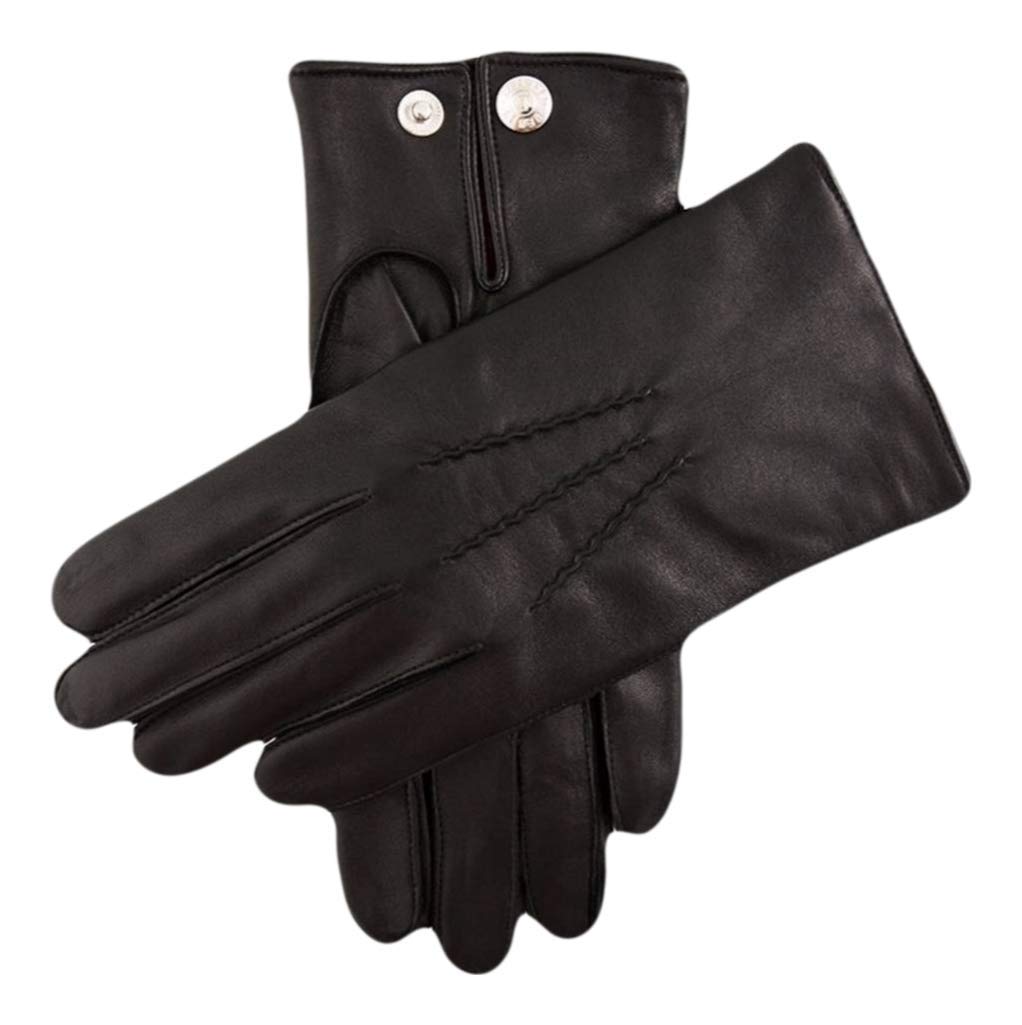 Premium Men's Burford Cashmere-Lined Leather Gloves - Black | Winter Driving & Outdoor Cold Weather Accessories