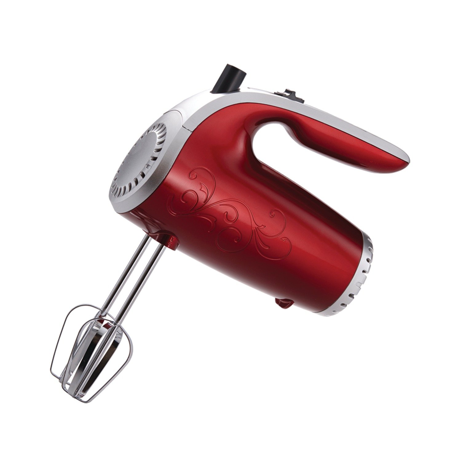 Brentwood Electric Hand Mixer - 5 Speed, 250W Powerful Motor, Lightweight & Easy to Use - Perfect for Baking, Whipping Cream, Mixing Dough - Ideal for Home Kitchen & Small Bakeries (Red)