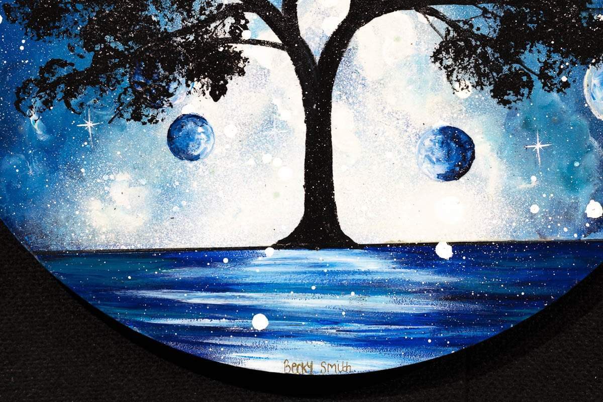 Original Blue Planet Artwork - Handmade Wall Decor for Home & Office - Perfect for Living Room, Bedroom, or Gift Giving