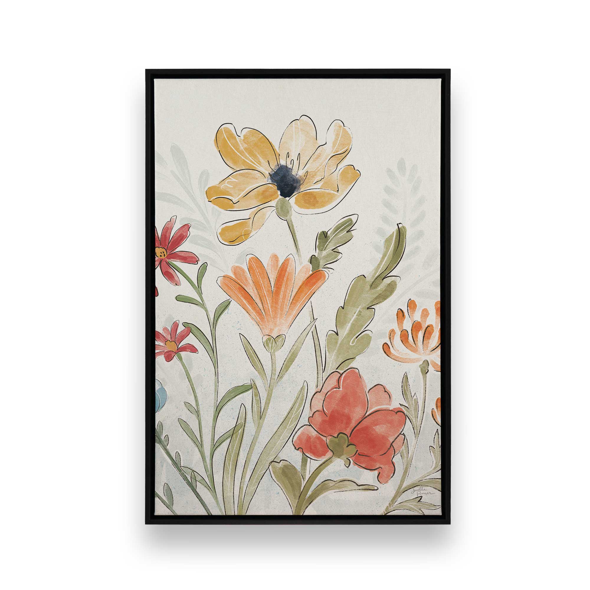Garden Melody in Bloom III - Floral Canvas Wall Art Print for Home & Office Decor | Perfect for Living Room, Bedroom, or Gift