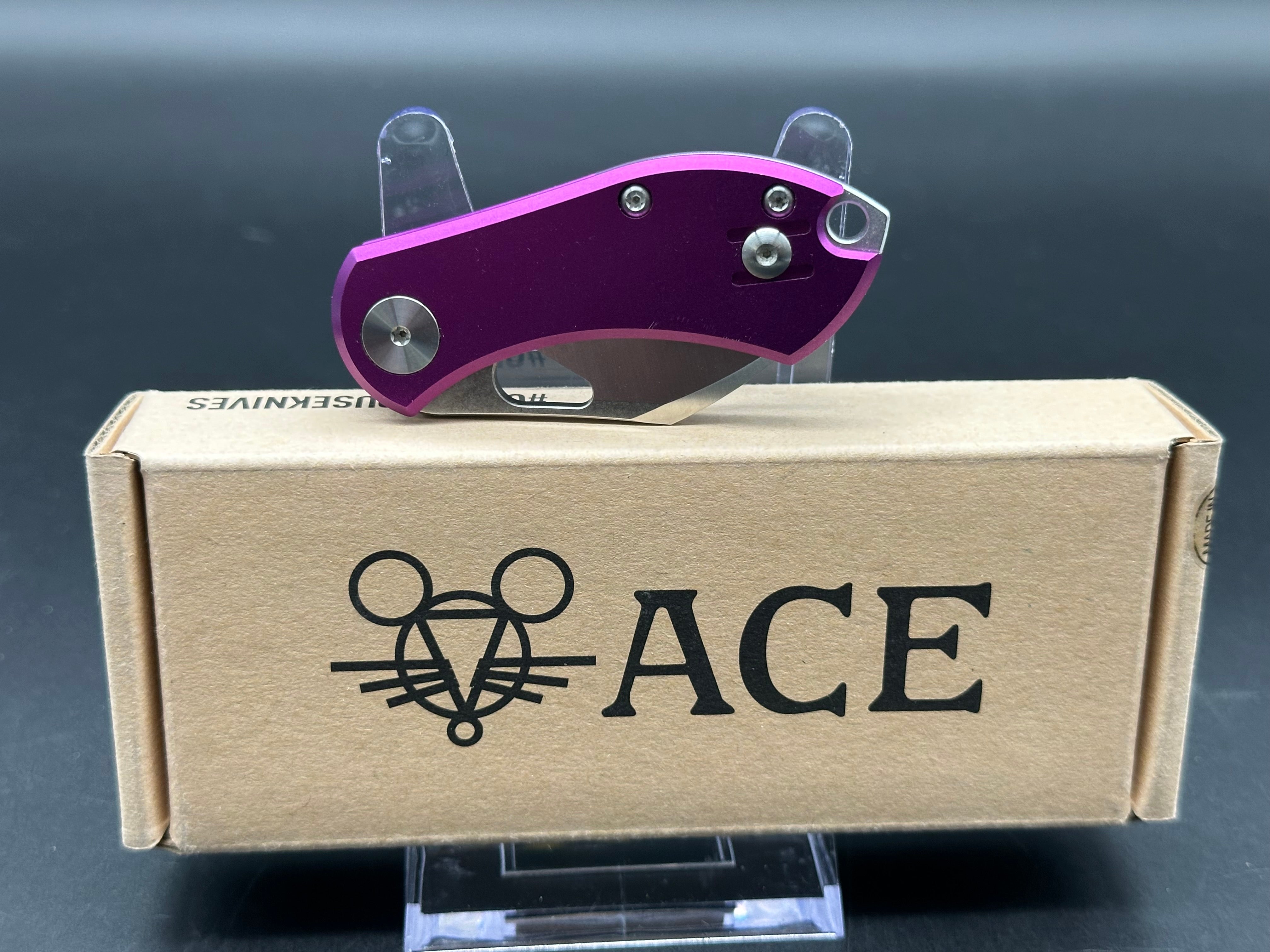 GiantMouse Vox/Anso ACE Nibbler Folding Knife - Purple Aluminum Handle, 1.9