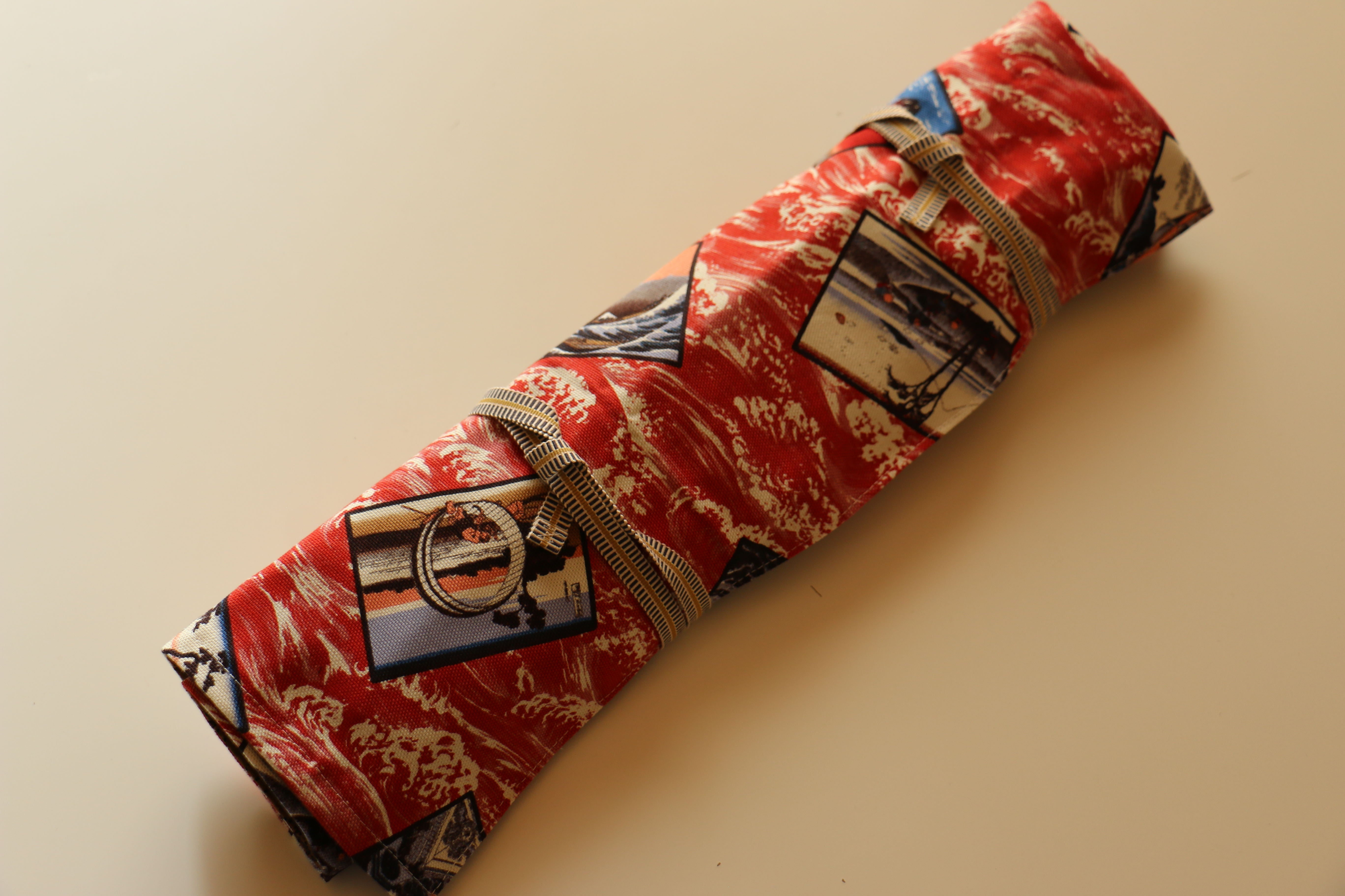Premium Japanese Style Knife Roll with 4 Pockets - Professional Chef Knife Bag for Kitchen Storage & Travel - Perfect for Chefs, Home Cooks & Culinary Students
