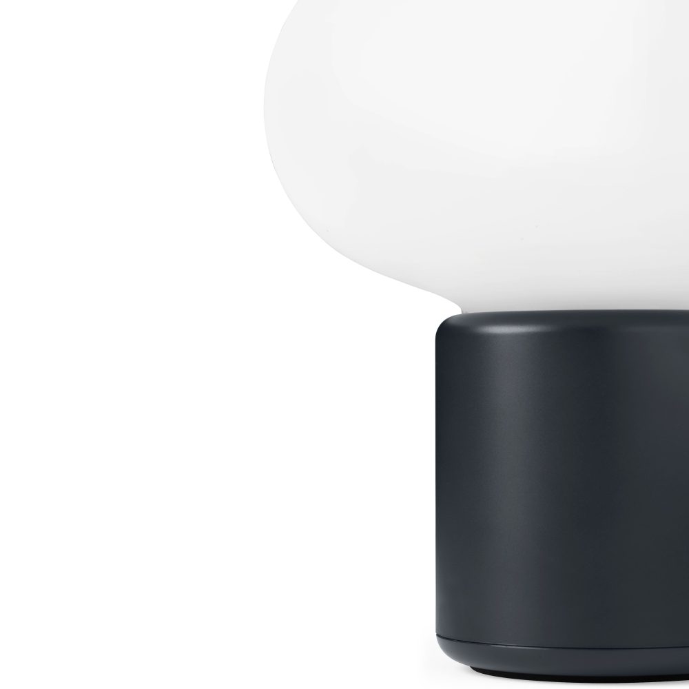 Karl Johan Portable Lamp - Modern Cold Black Finish, Battery Operated LED Table Light for Home, Office & Outdoor Use