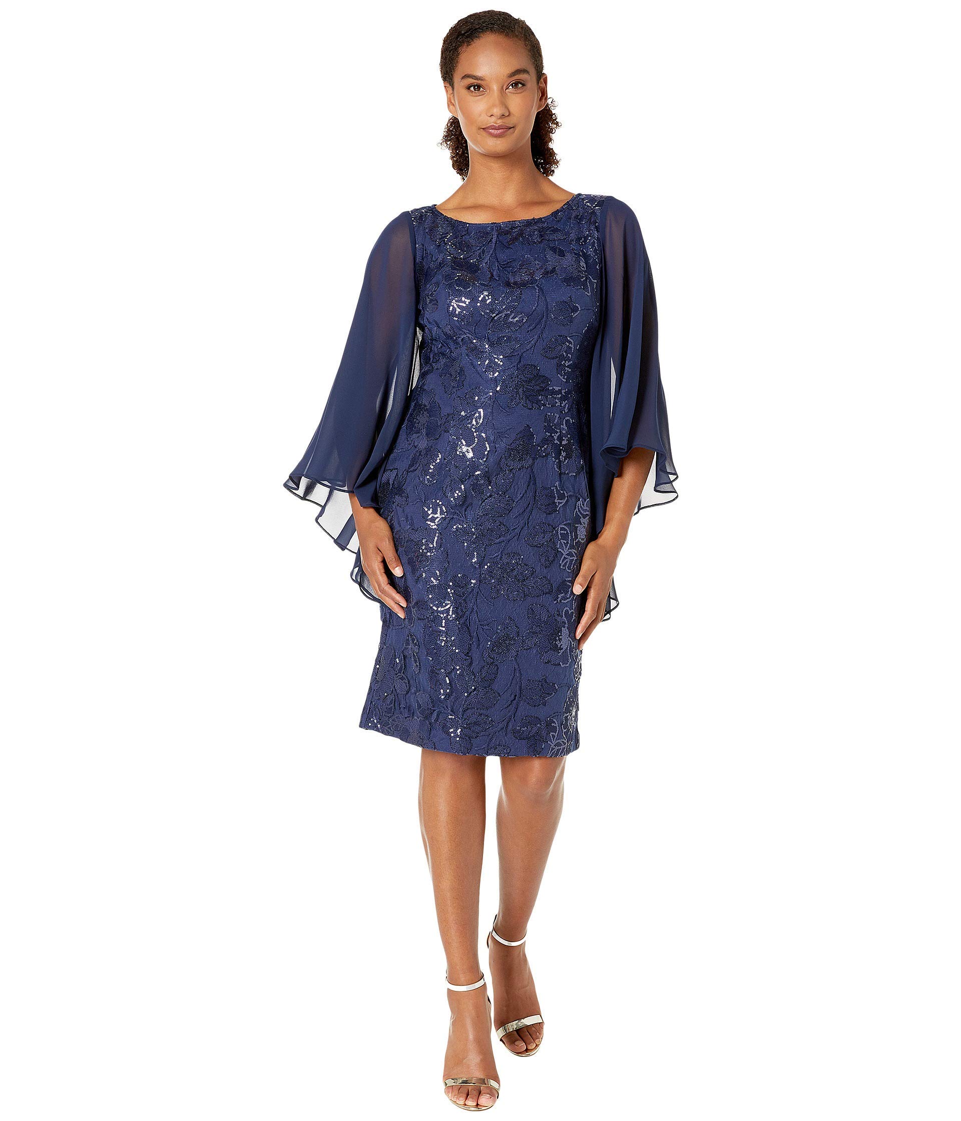 Alex Evenings Women's Short Embroidered Cocktail Dress - Elegant Formal Wear for Parties, Weddings & Special Occasions