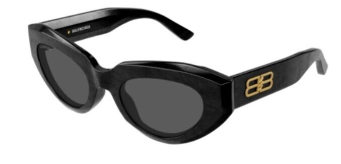 Balenciaga BB0236S 001 Black/Grey Cat Eye Sunglasses for Women - Stylish UV Protection Shades for Driving, Beach & Outdoor Fashion