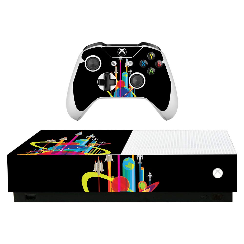 MightySkins Vinyl Skin Wrap for Microsoft Xbox One S All-Digital Edition - Space Poster Design | Protective & Durable Custom Decal Cover | Easy to Install & Remove | Made in USA | Perfect for Gaming Setups & Personalized Console Protection