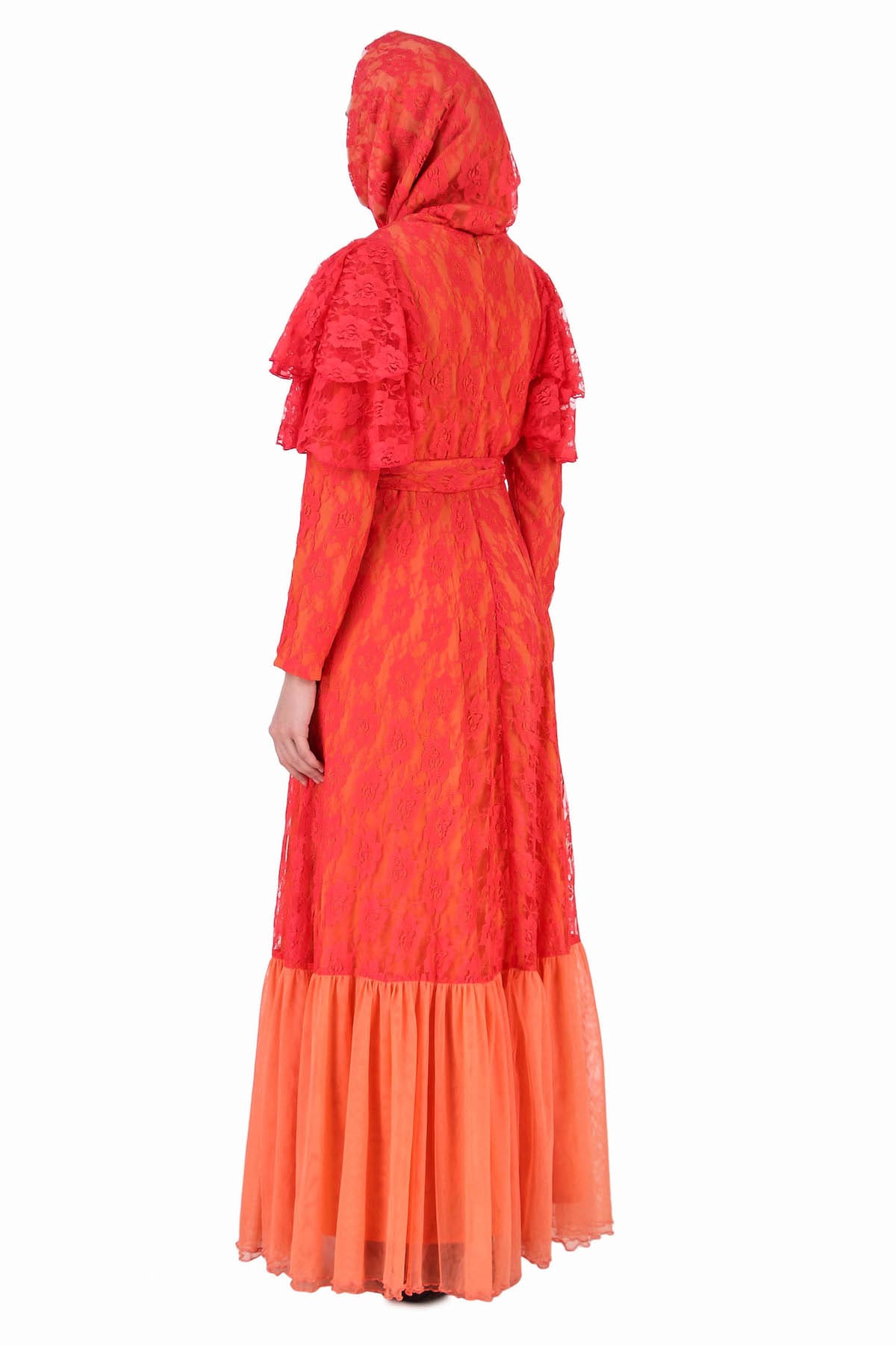 Elegant Multi-Layer Semi-Circular Floral Abaya Dress for Women - Perfect for Eid, Weddings & Special Occasions