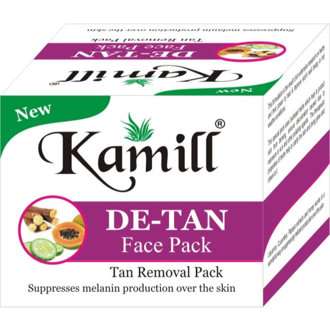 Kamill DE-Tan Face Pack for Tan Removal - 50 gm | Brightening & Exfoliating Facial Mask for Glowing Skin | Perfect for Post-Sun Care & Daily Skincare Routine