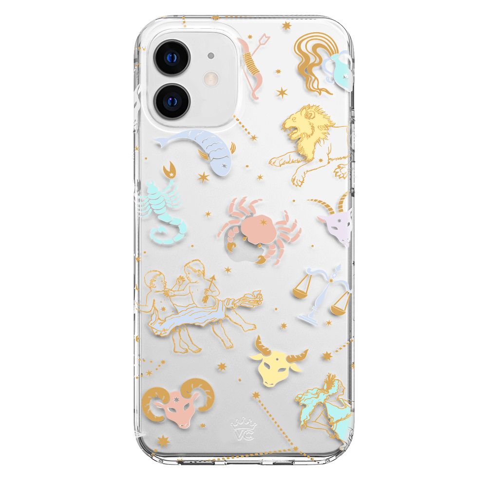 Zodiac Sign Clear iPhone Case - Slim Protective Cover for iPhone 12/13/14/15 Pro Max - Perfect for Daily Use, Work & Travel