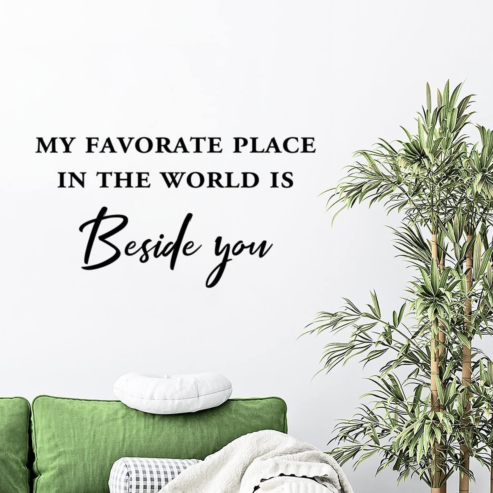 Christian Bible Wall Decal - 'My Favorite Place is Beside You' for Bedroom & Living Room Decor