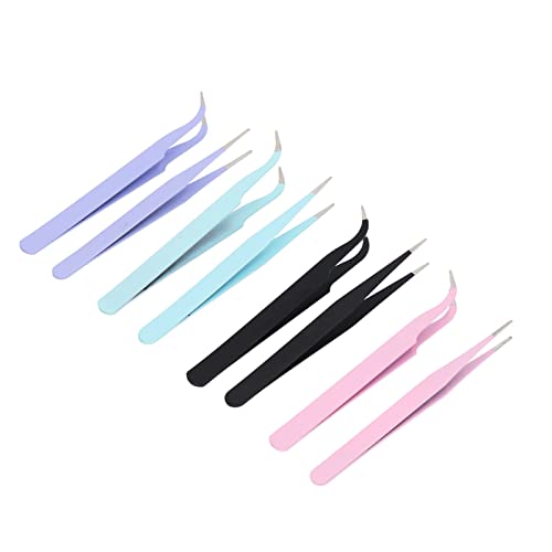 Professional Eyelash Extension Tweezers - Pointed Elbow Tape Tweezer for Precision Lash Application | Perfect for Salon, Home Use & DIY Beauty Kits
