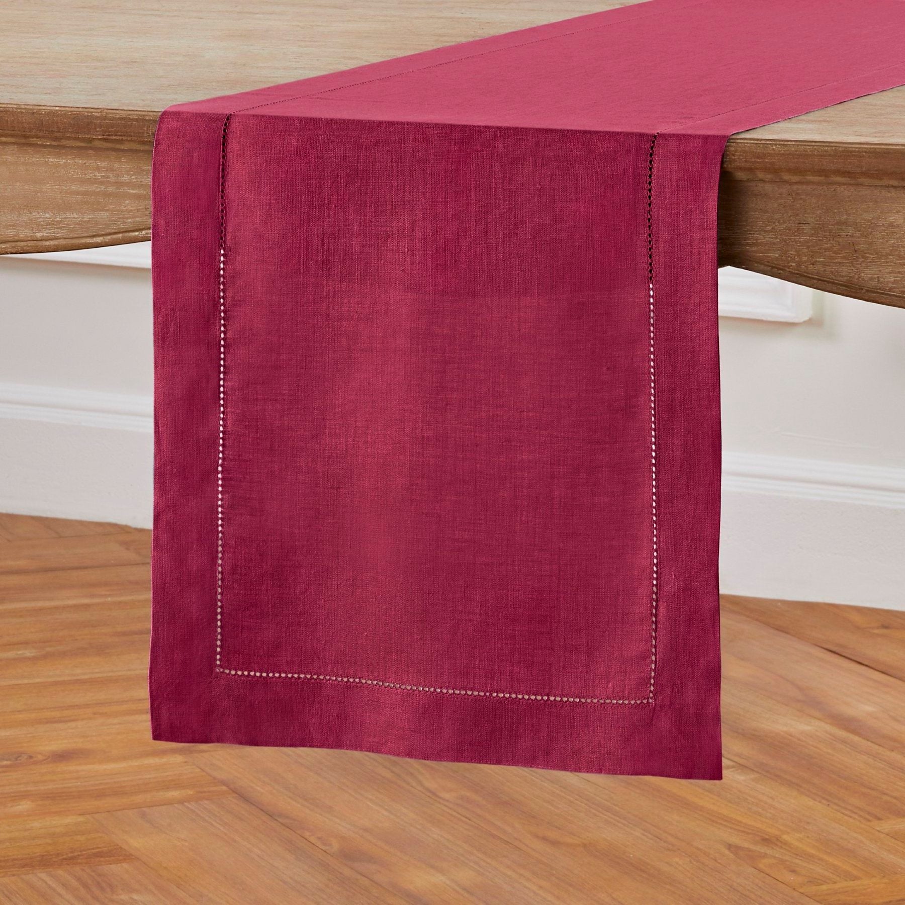 Elegant Classic Hemstitch Table Runner - 12x72 Inch White Linen Table Decor for Dining Room, Wedding & Holiday Parties - Perfect for Farmhouse, Rustic & Boho Home Decor