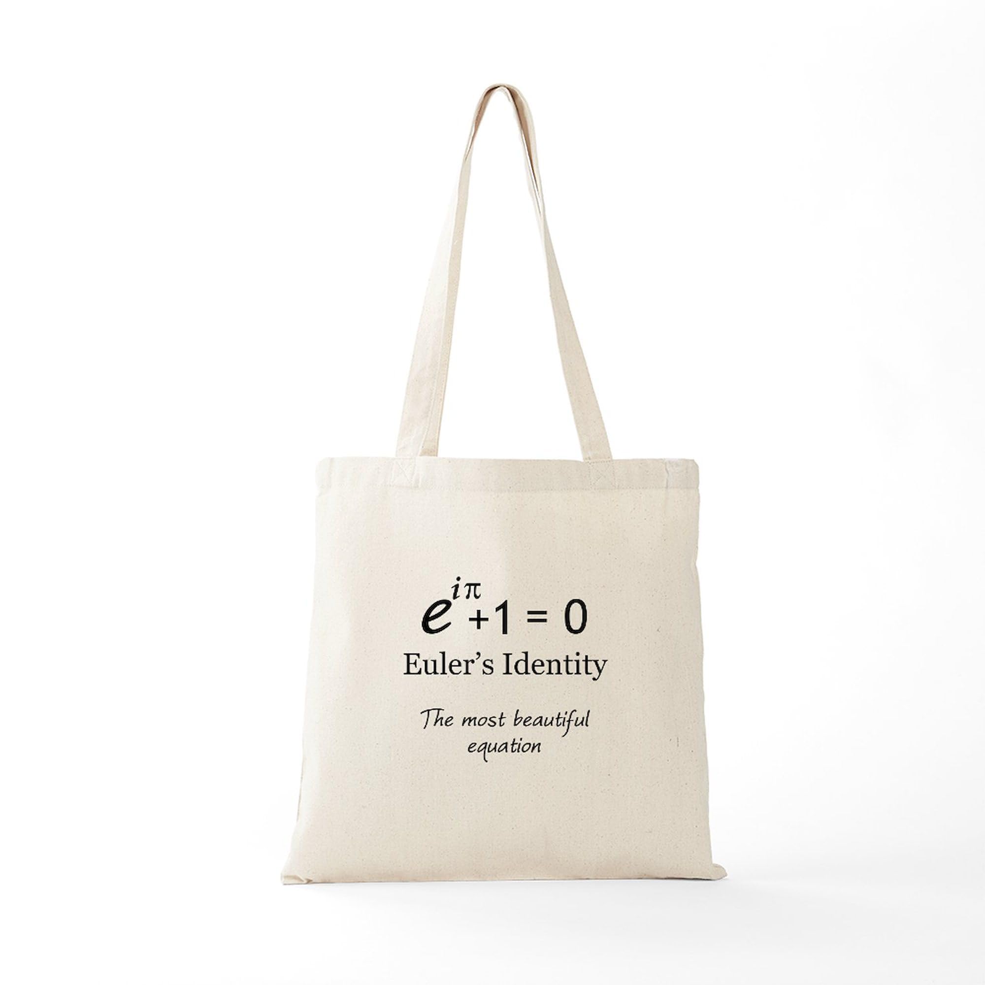 Beautiful Euler's Identity Tote Bag - Natural Canvas Reusable Shopping Bag for Math Enthusiasts, School, Groceries & Eco-Friendly Lifestyle