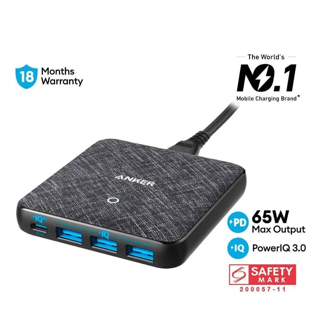 543 Powerport Atom III 65W USB C GaN Fast Charger A2045 - Compact & Powerful Charger for iPhone 15, MacBook Air, iPad Pro & More | Perfect for Travel, Office & Home Use