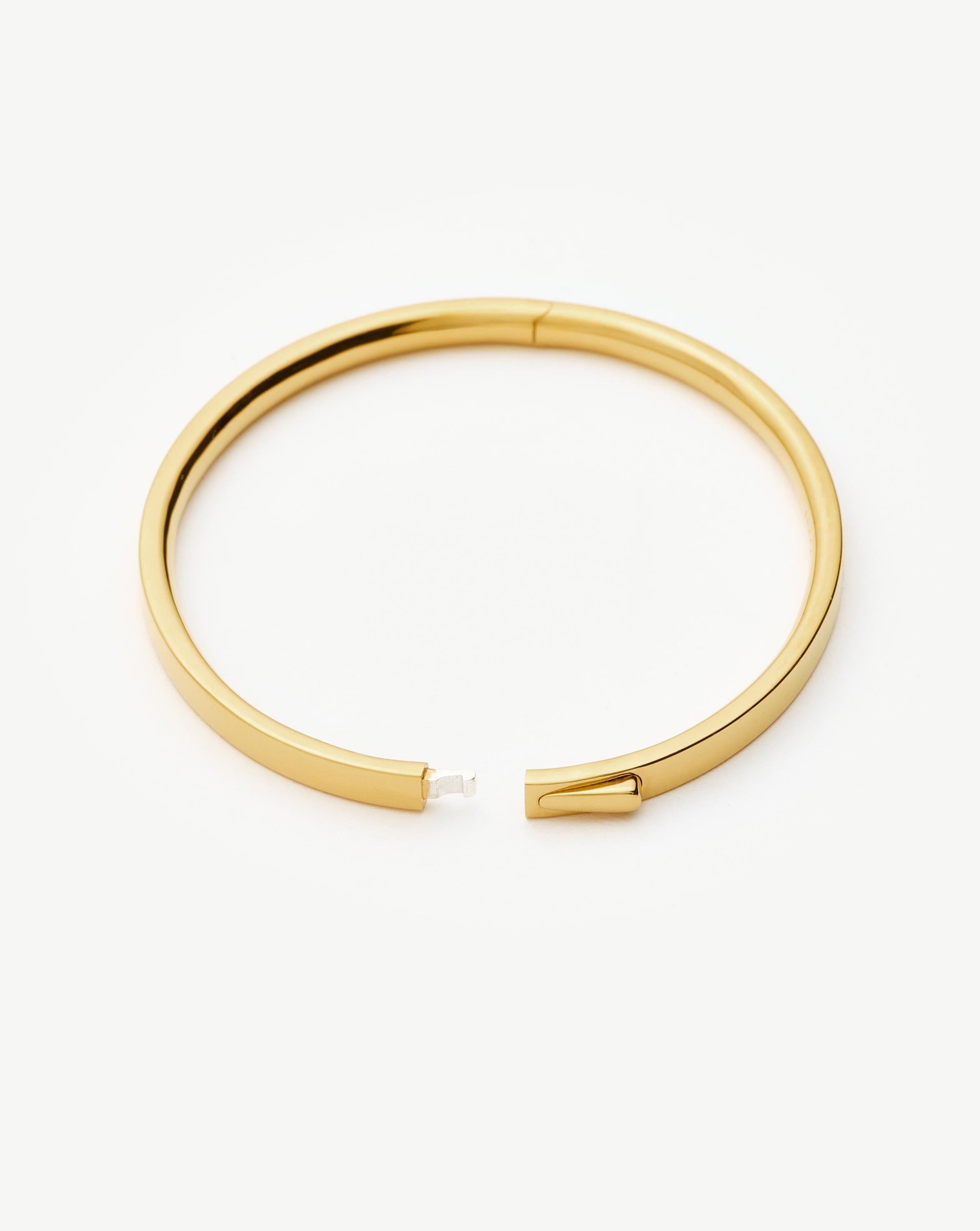 18k Gold Vermeil Classic Hinged Bangle Bracelet - Elegant Jewelry for Women, Perfect for Weddings, Parties & Special Occasions
