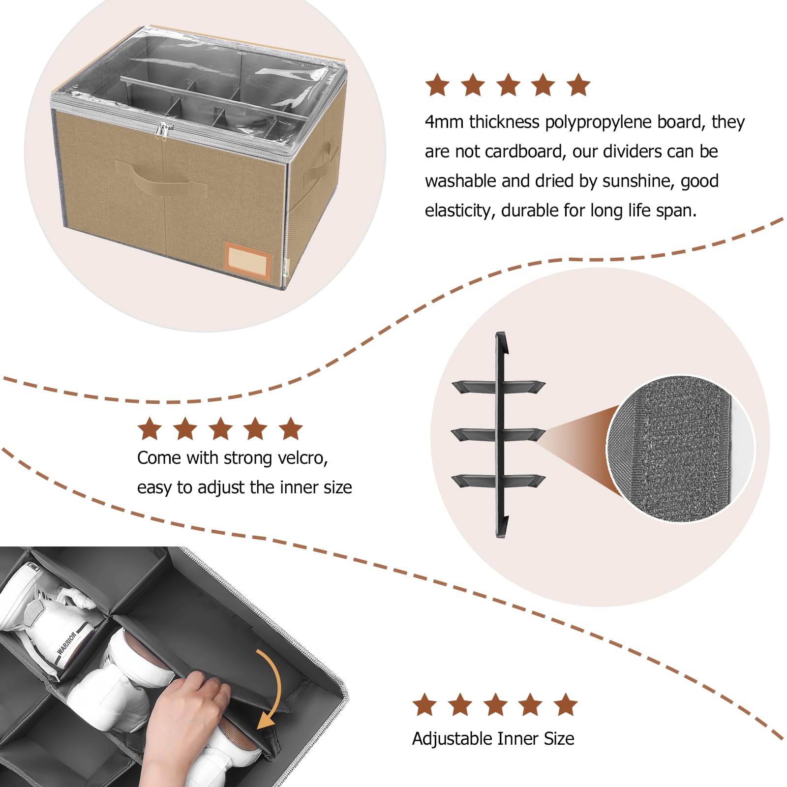 Adjustable Mesh Storage Bins for Closet Organizer - 16-Pair Shoe Organizer with Clear Window, Dark Grey Wardrobe Clothes & Shoe Storage Solution - Perfect for Bedroom, Closet, and Entryway Organization