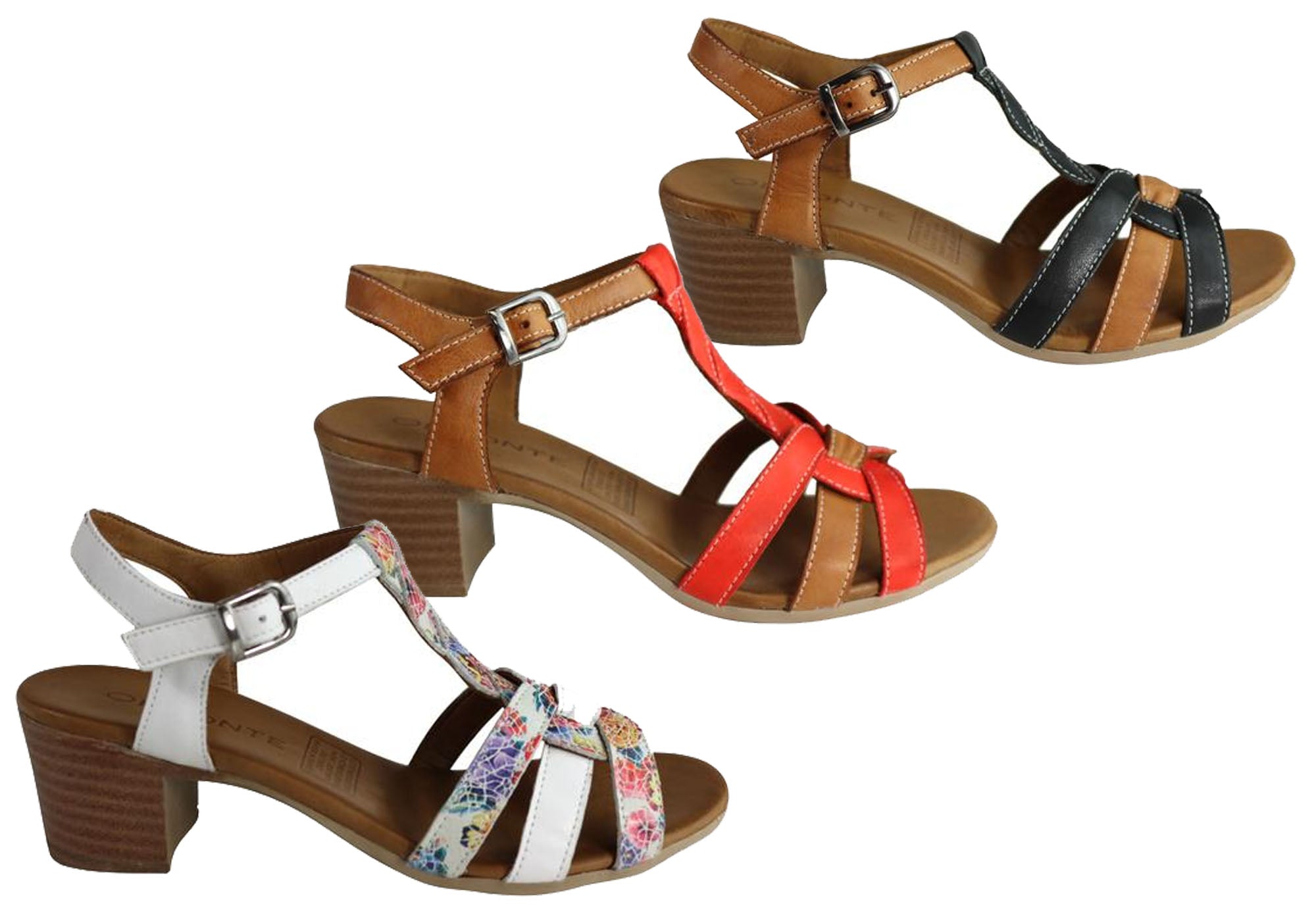 Orizonte Candi Women's European Leather Mid Heel Comfortable Sandals - Stylish & Supportive for Work, Weddings & Summer Outings