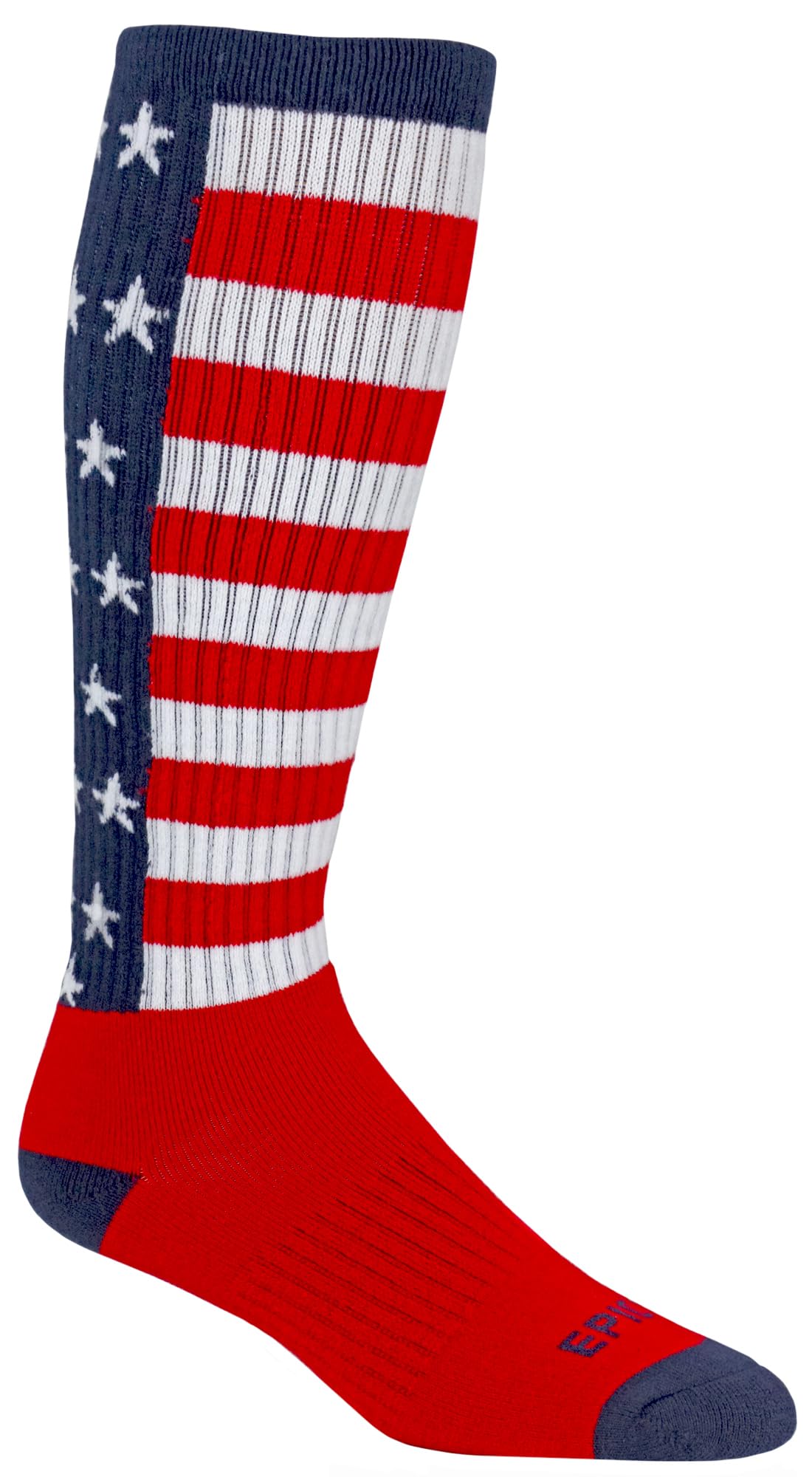 Epic American Flag Knee High Socks for Adults - Fun Patriotic Novelty Crew Socks (Pair) - Perfect for 4th of July, Memorial Day & Independence Day Celebrations