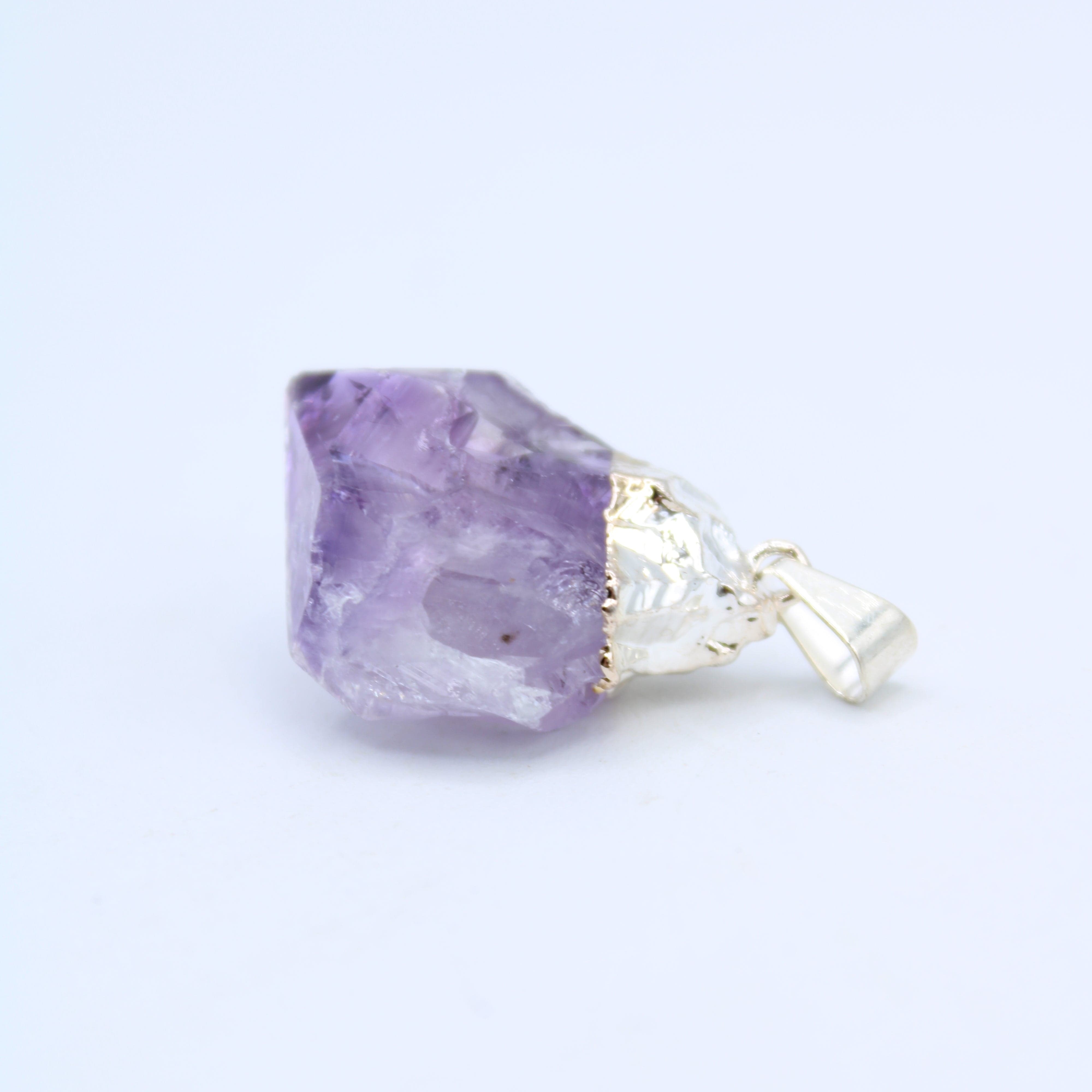 Natural Amethyst Crystal Point Pendant Necklace for Women - Healing Stone Jewelry for Meditation, Energy Cleansing & Spiritual Gifts