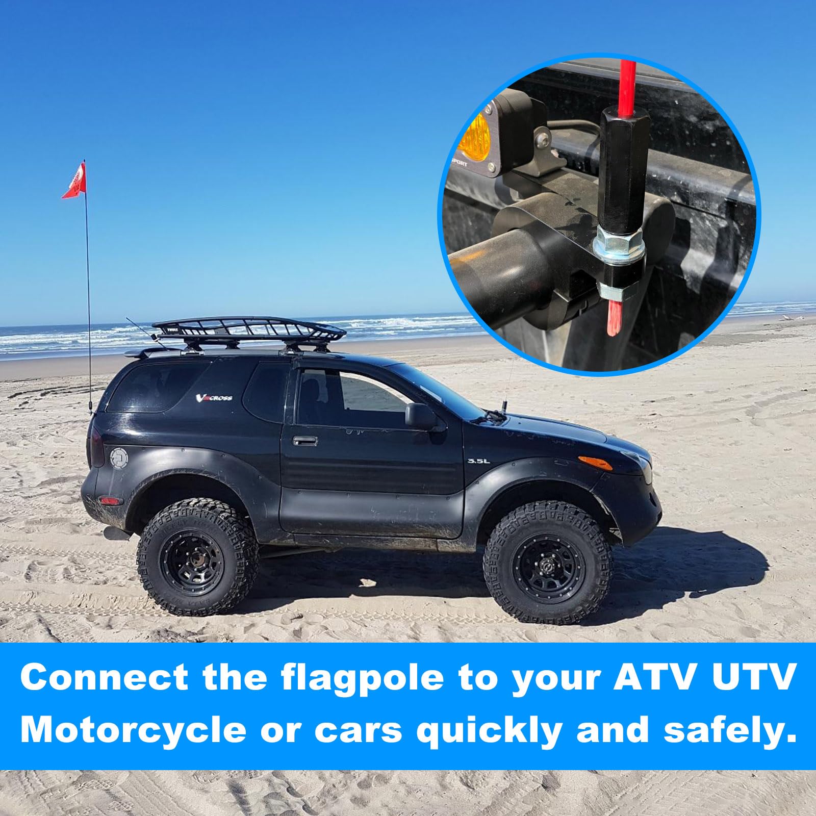 Dirt Bike Flag Mount Kit for Motorcycle, Motocross & ATV - 1/4