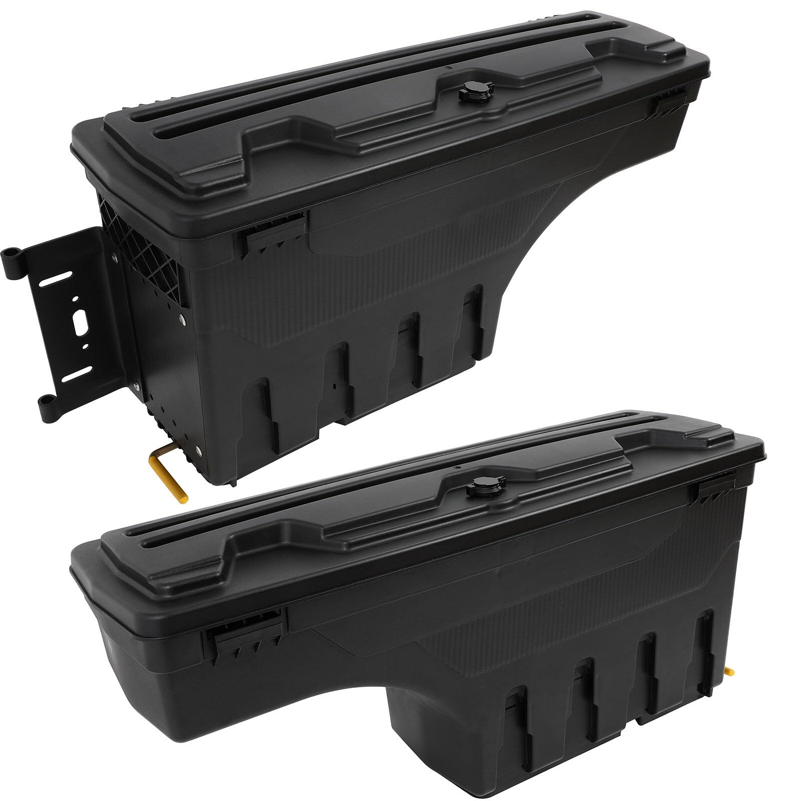 Jeep Gladiator 2020-2023 Lockable Truck Bed Storage Box - Driver & Passenger Side ABS Tool Box | Waterproof, Durable Wheel Well Tool Storage for Camping & Off-Road Adventures