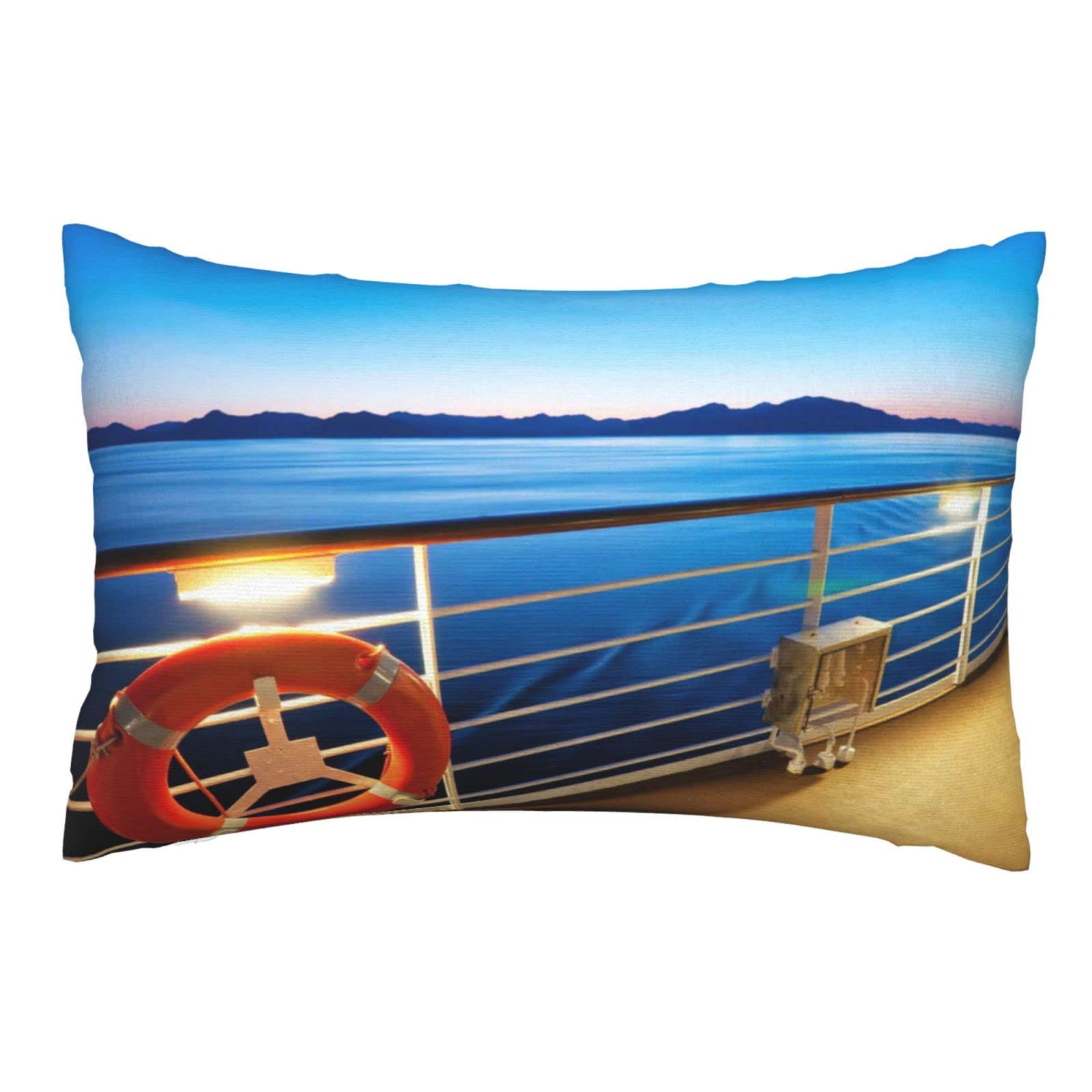 Luxury Hidden Zipper Pillowcase Set 14x20 Inch - Standard King Size Decorative Printed Pillow Covers for Pool Party, Cruise Ship & Home Decor