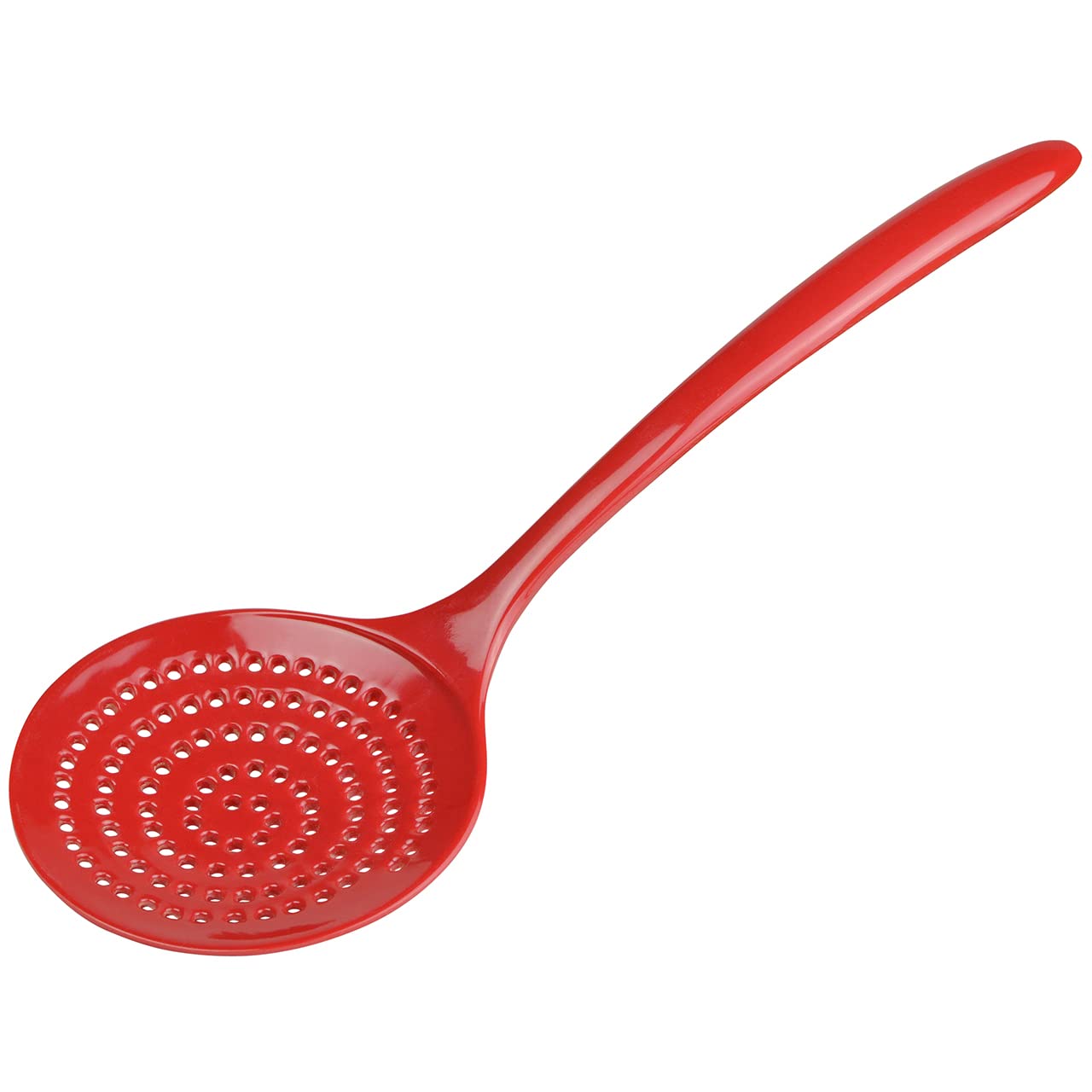 12-Inch Red Melamine Skimmer - Durable & Lightweight for Pool Maintenance, Kitchen Use & Outdoor Cooking