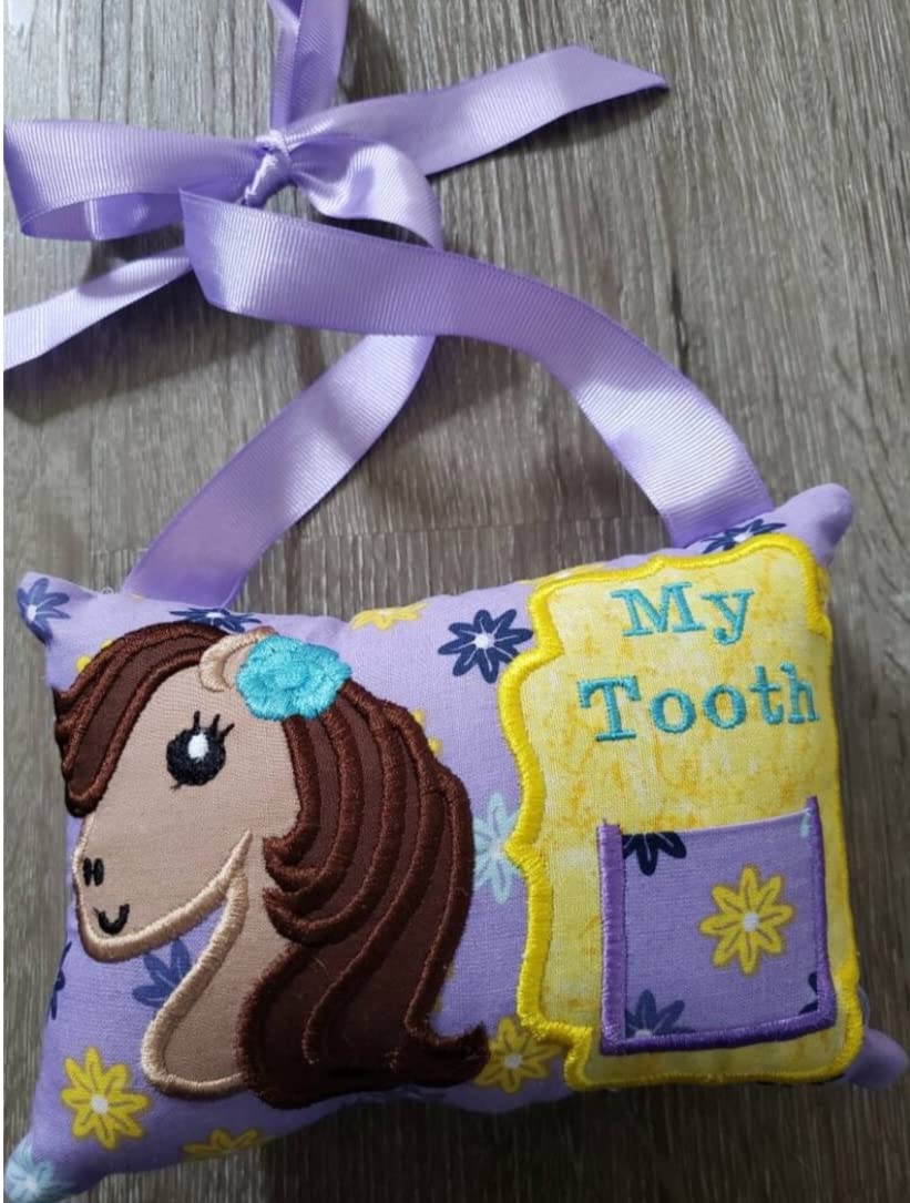 Personalized Hanging Horse Tooth Fairy Pillow for Girls - Cute Tooth Holder Keepsake for Kids' First Lost Tooth - Perfect for Bedroom Decor & Tooth Fairy Traditions