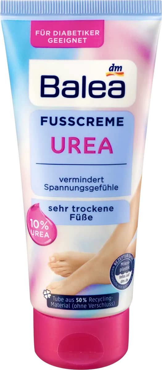 Balea Urea Foot Cream 100ml - Intensive Moisturizing Treatment for Dry, Cracked Feet | German Dermatologist-Recommended Foot Care | Perfect for Pedicures, Diabetic Foot Care & Winter Skin Protection