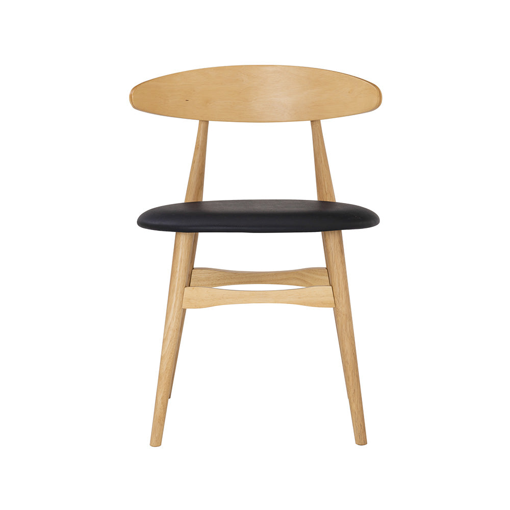 Stylish Oak and Black TELYN Dining Chair - Modern Wooden Kitchen Chair for Home, Restaurant & Office Use