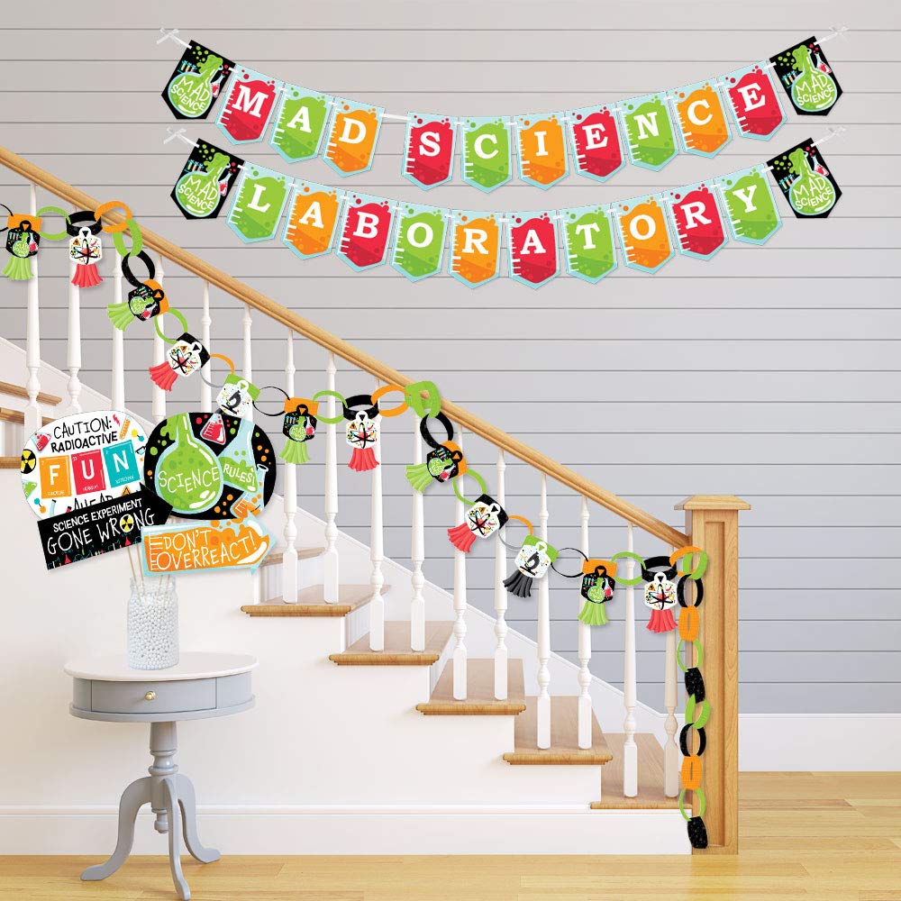 Big Dot of Happiness Scientist Lab Banner & Photo Booth Decor Kit - Baby Shower & Birthday Party Supplies | Perfect for Science-Themed Celebrations, Classroom Decor & STEM Events