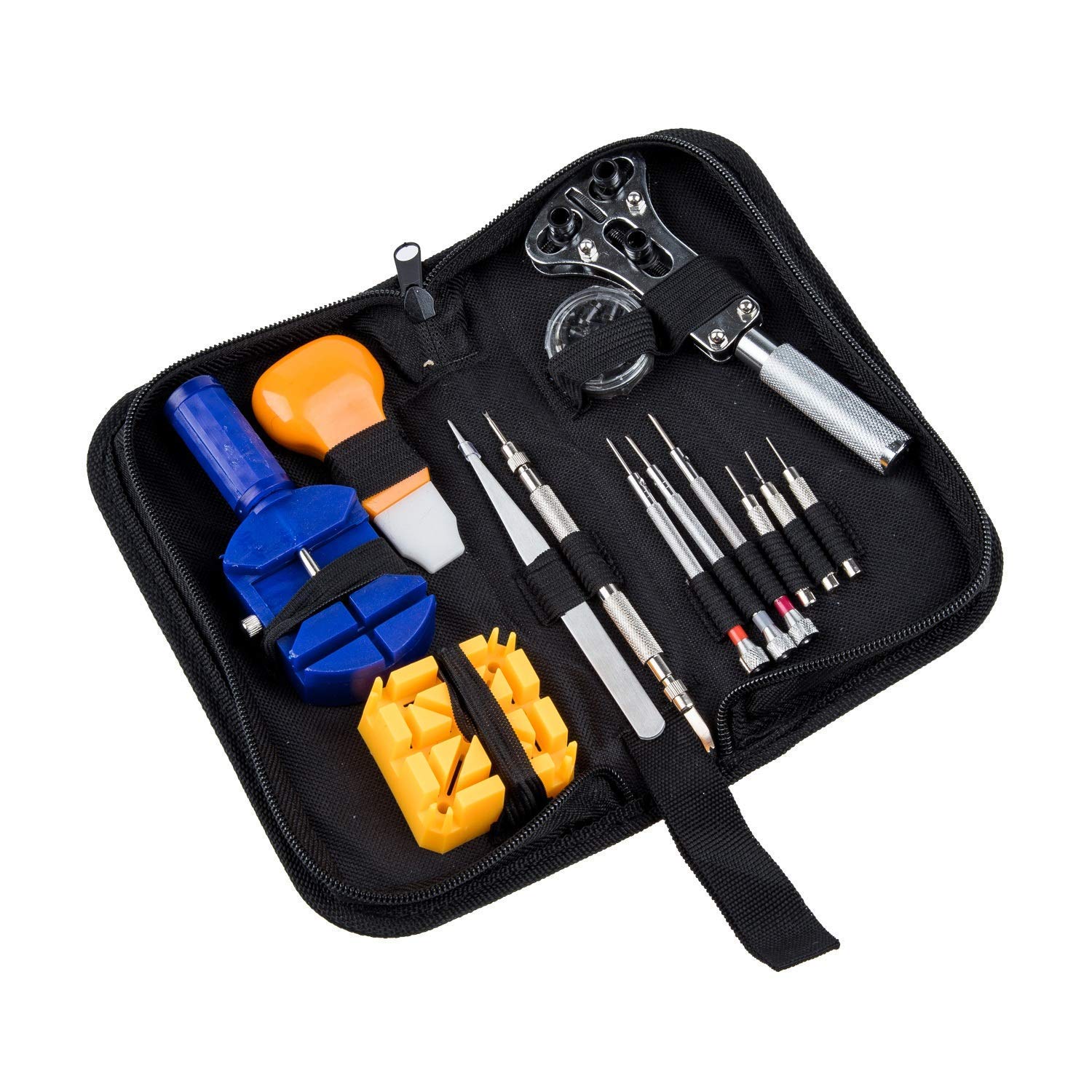 13-Piece Professional Watch Repair Tool Kit with Key Fob, CD Opener & Maintenance Tools - Perfect for Watchmakers, DIY Enthusiasts & Jewelry Repair at Home or Workshop