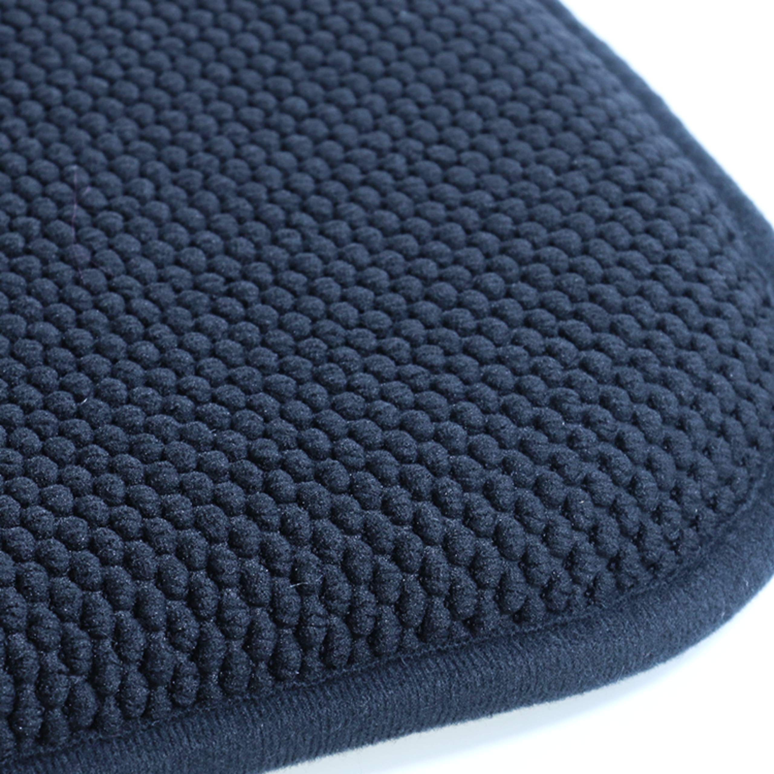 Premium Memory Foam Chair Cushions - 16x16 Inch Thick Comfortable Seat Pads with Honeycomb Design & Non-Slip Rubber Back - Set of 6 Black Kitchen Chair Covers for Dining Room, Office, and Patio Furniture