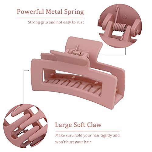 Shidara Strong Hold Rectangle Claw Hair Clips - Non-Slip Hair Jaw Clamps for Women & Girls (6-Piece Set, Multicolor) | Perfect for Updos, Ponytails & Everyday Hairstyles