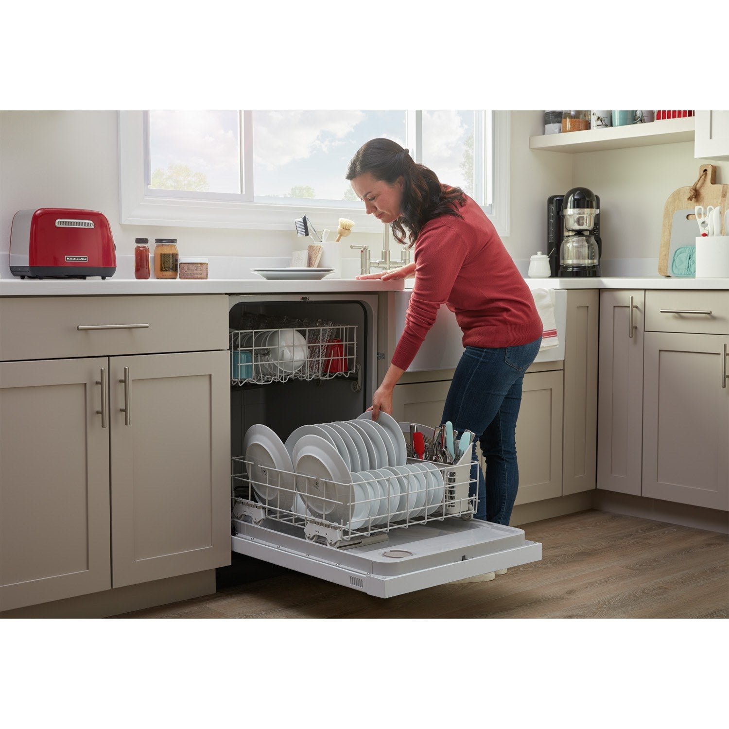Amana ADB1400AMW 24 Inch Built-In Dishwasher - Ultra Quiet 59 dBA, Energy Star Certified, 14 Place Settings, White - Perfect for Kitchens, Apartments, and Small Homes
