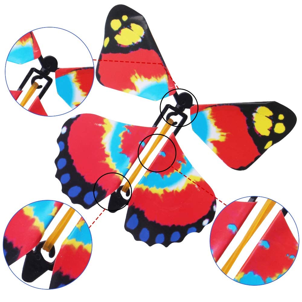 Outee 24pcs Wind-Up Flying Butterfly Toy - Christmas & Teacher Gift for Surprise Moments