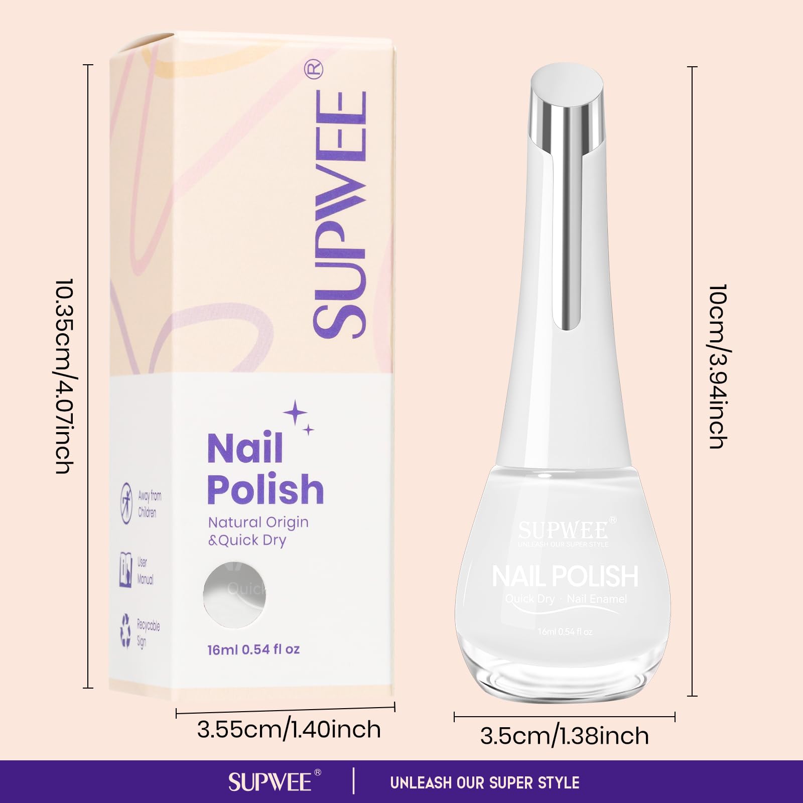 Milky White Quick Dry Nail Polish - 16ml Fast Drying High Glossy Nail Lacquer for Fall Manicure, DIY Nail Art & Salon Use | Perfect Gift for Women & Girls (Home, Party, Wedding, Daily Wear)